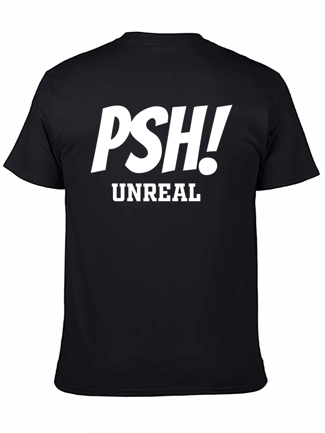 Black PSH! Unreal Graphic T-Shirt - Mens Crew Neck view 4