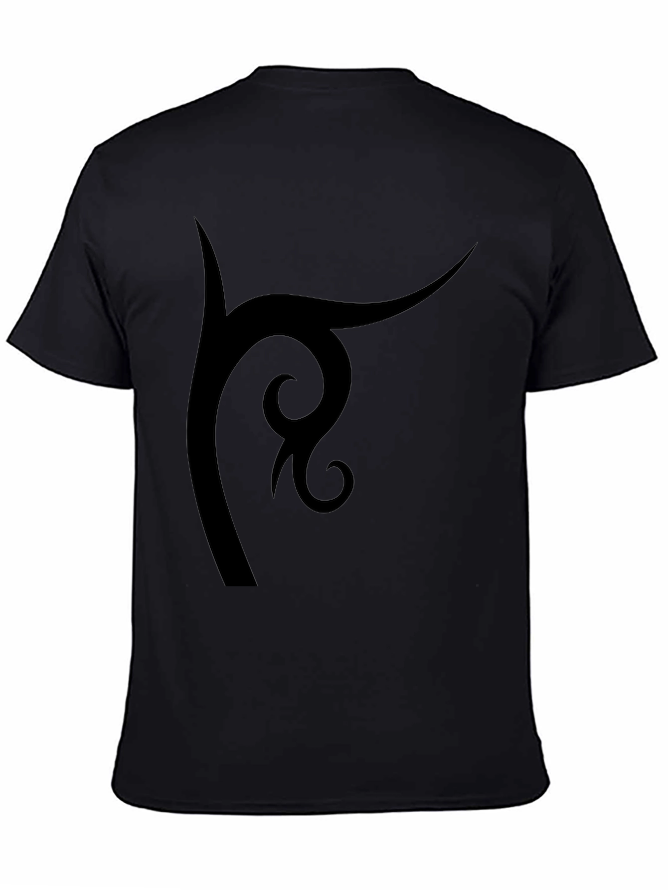 Black Tribal Design Black T-Shirt view 4