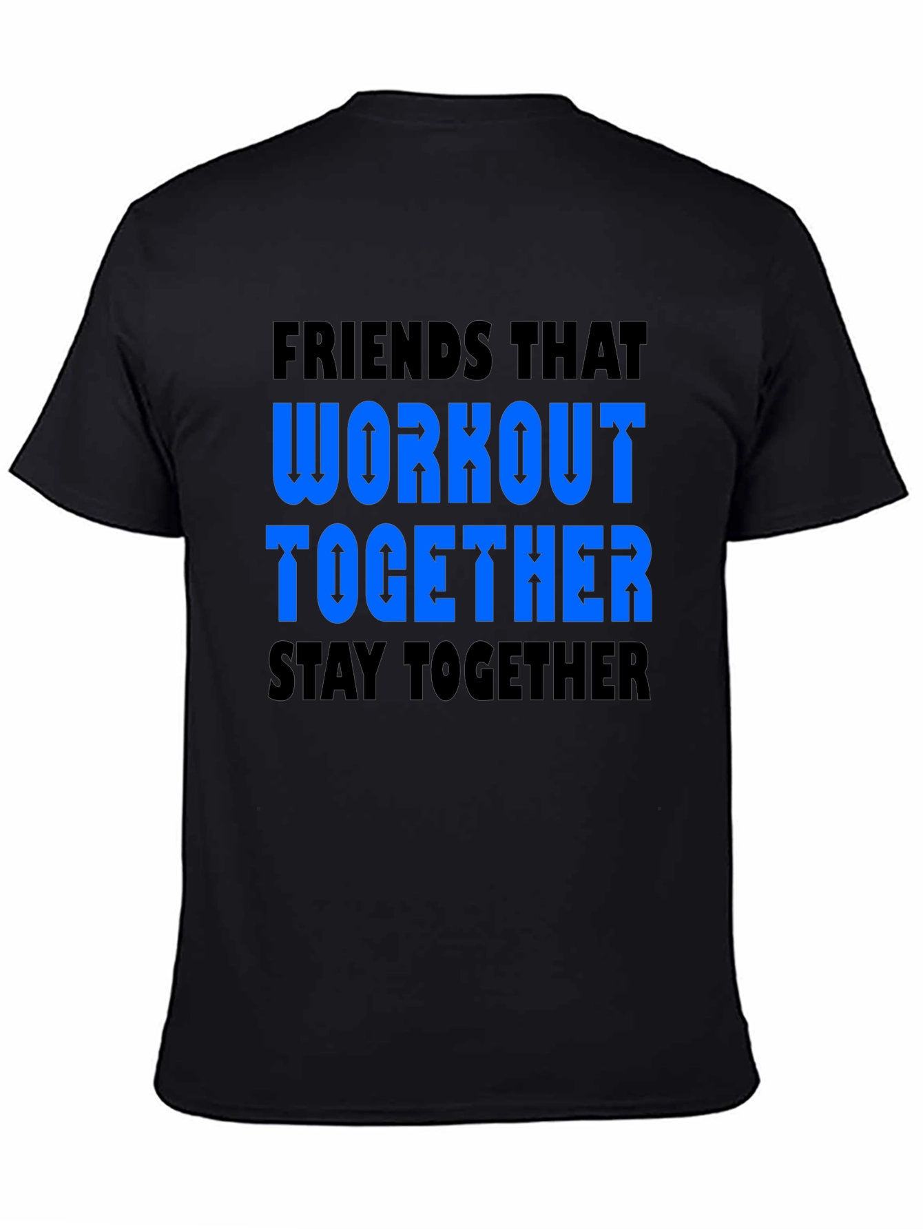 Black Friends Workout Together Graphic Tee - Black view 4