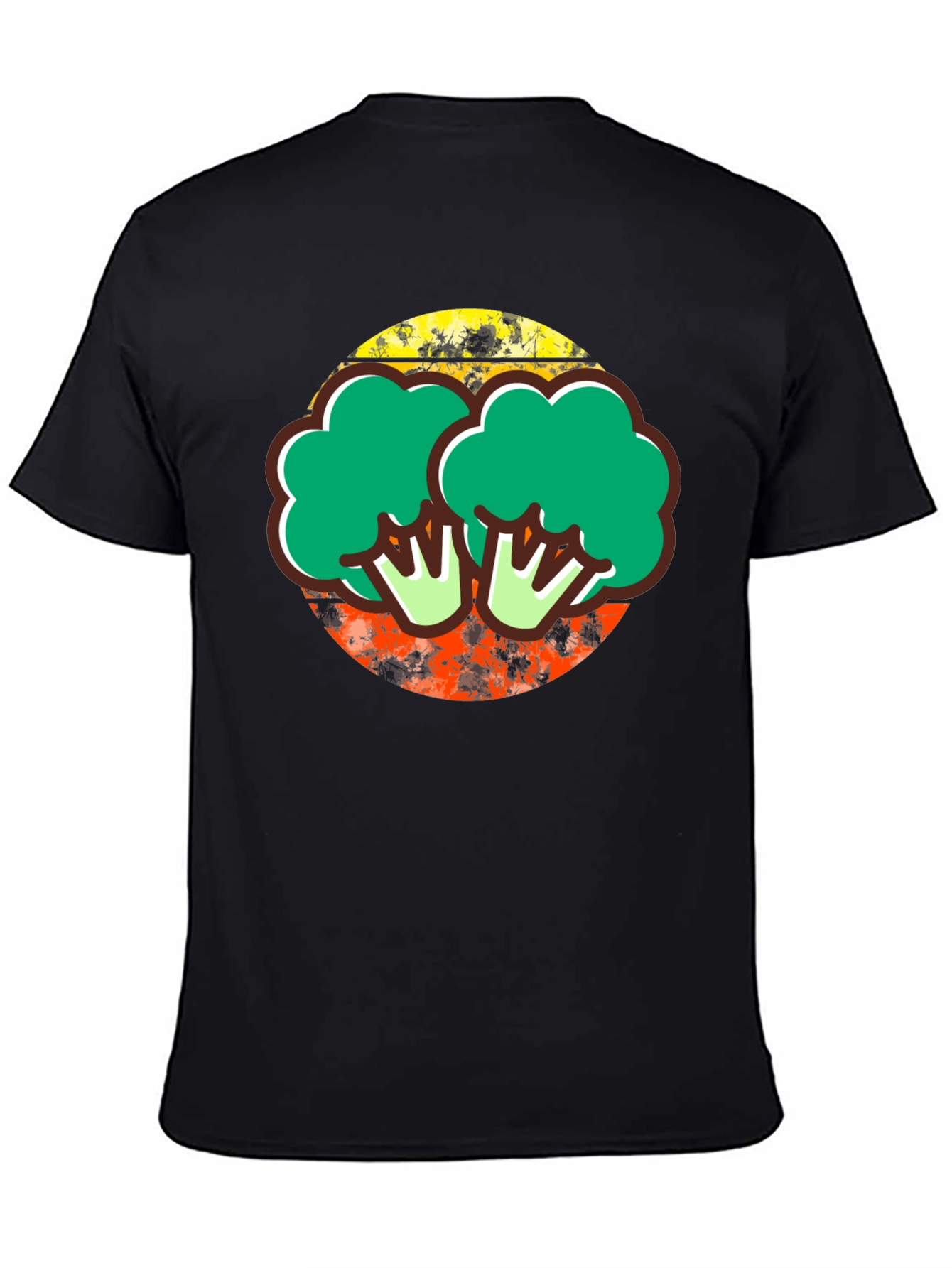 Black Broccoli Graphic Tee - Quirky Foodie T-Shirt view 4