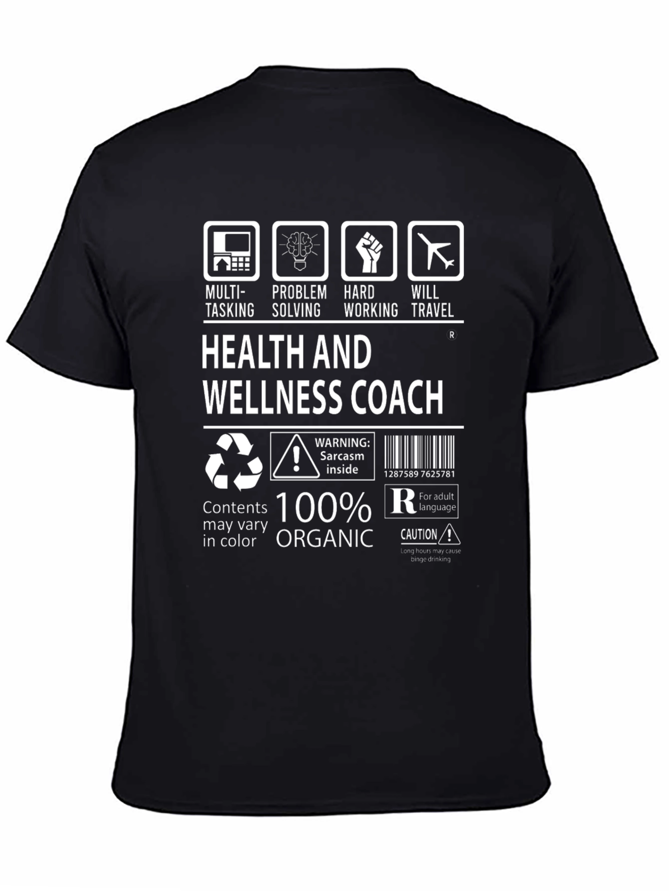 Black Health & Wellness Coach 100% Organic T-Shirt view 4
