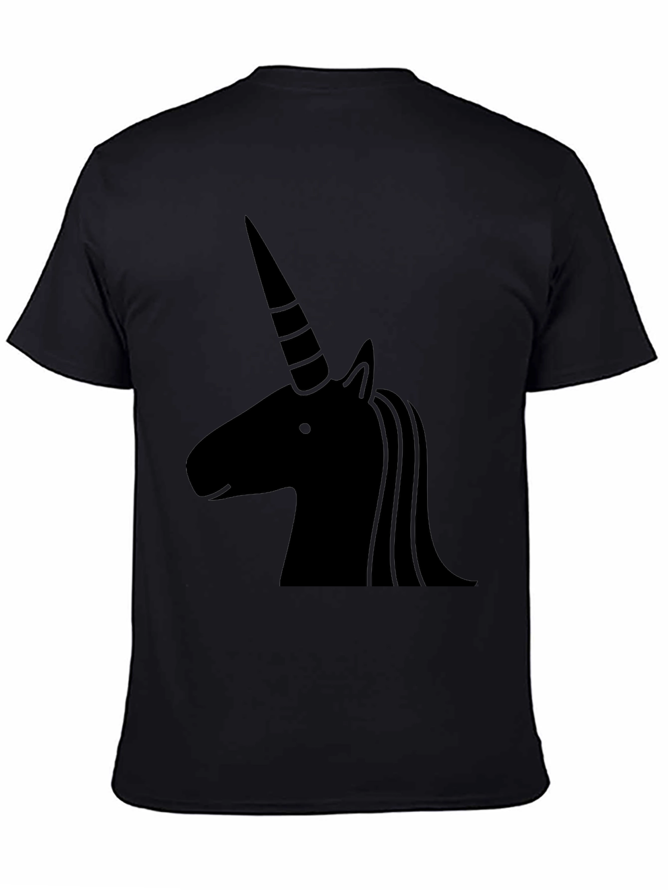 Black Unicorn Silhouette Black T-Shirt view 4