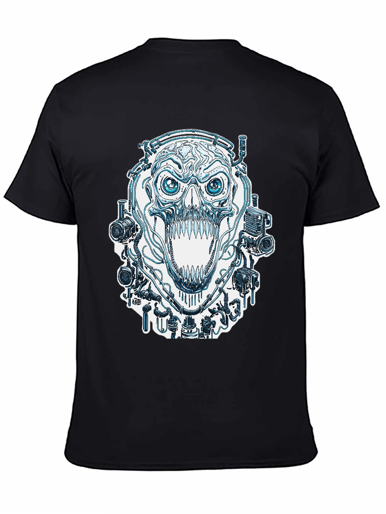 Black Steampunk Skull T-Shirt - Edgy Graphic Tee view 4