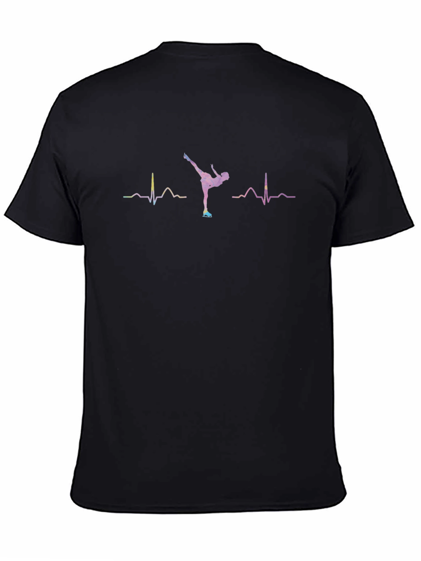 Black Ice Skating Heartbeat T-Shirt - Passion on Display view 4