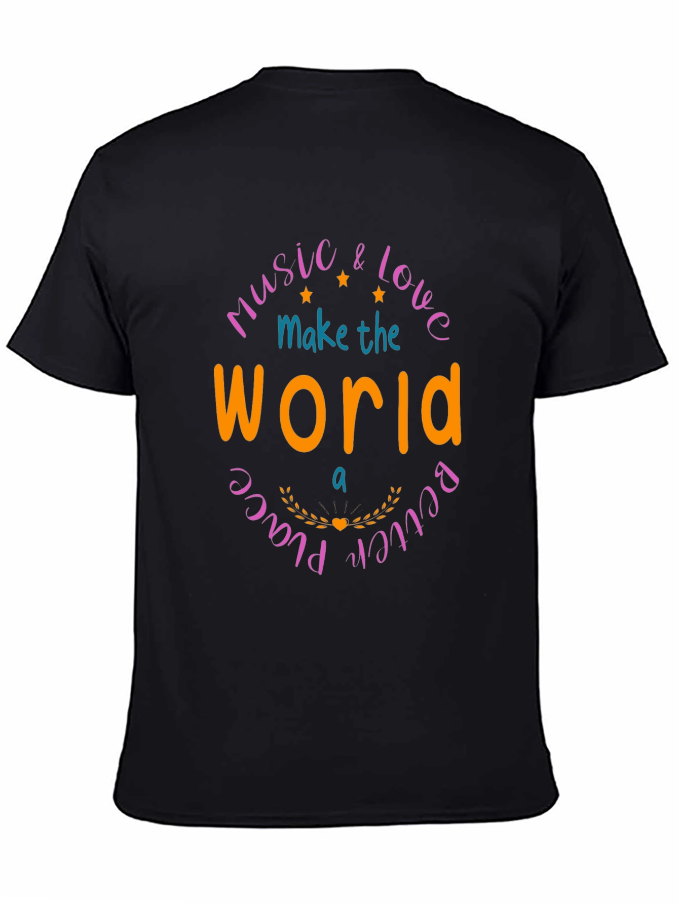 Black Music & Love Makes The World Better Black T-Shirt view 4