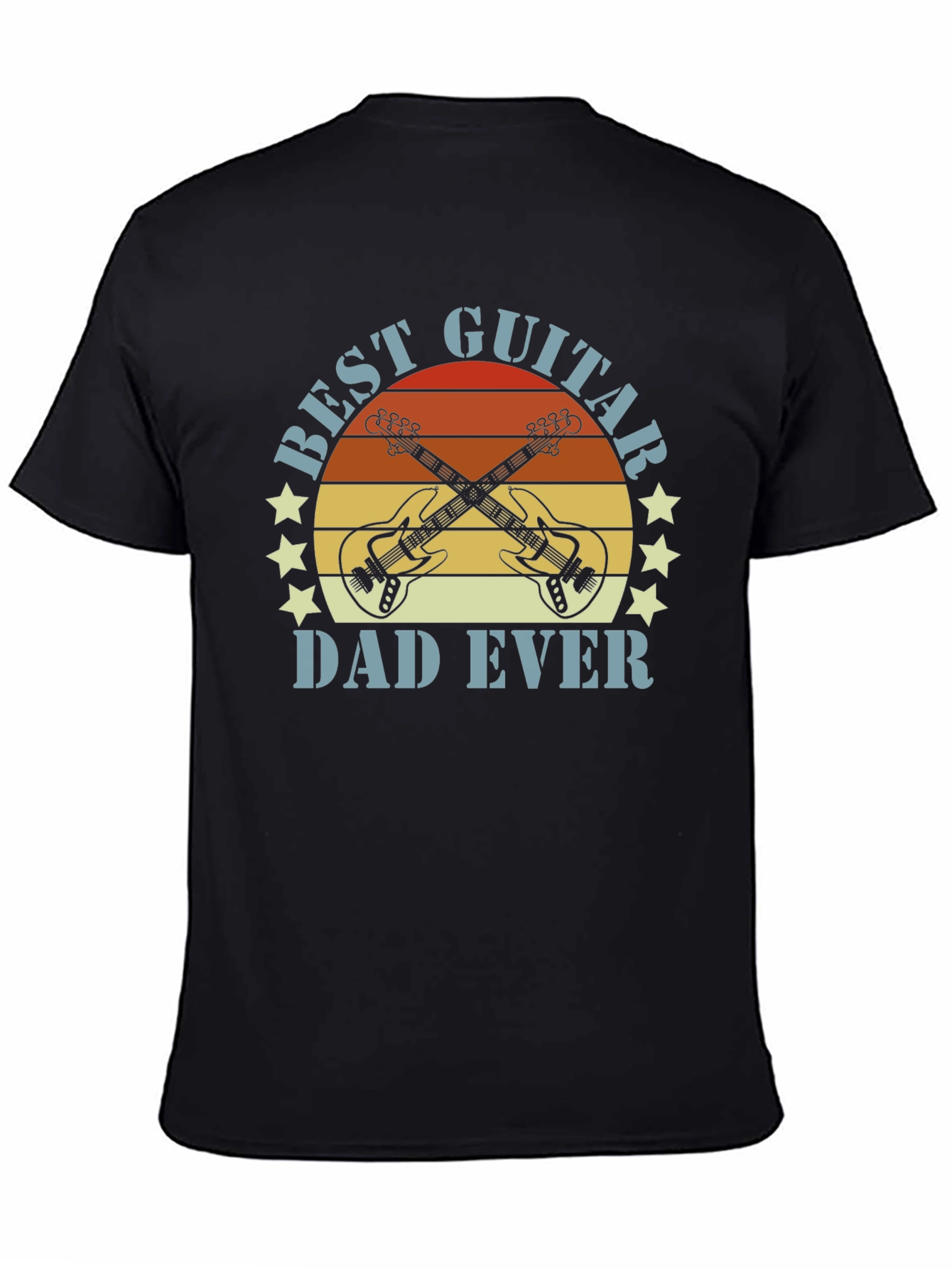 Black Best Guitar Dad Ever T-Shirt view 4