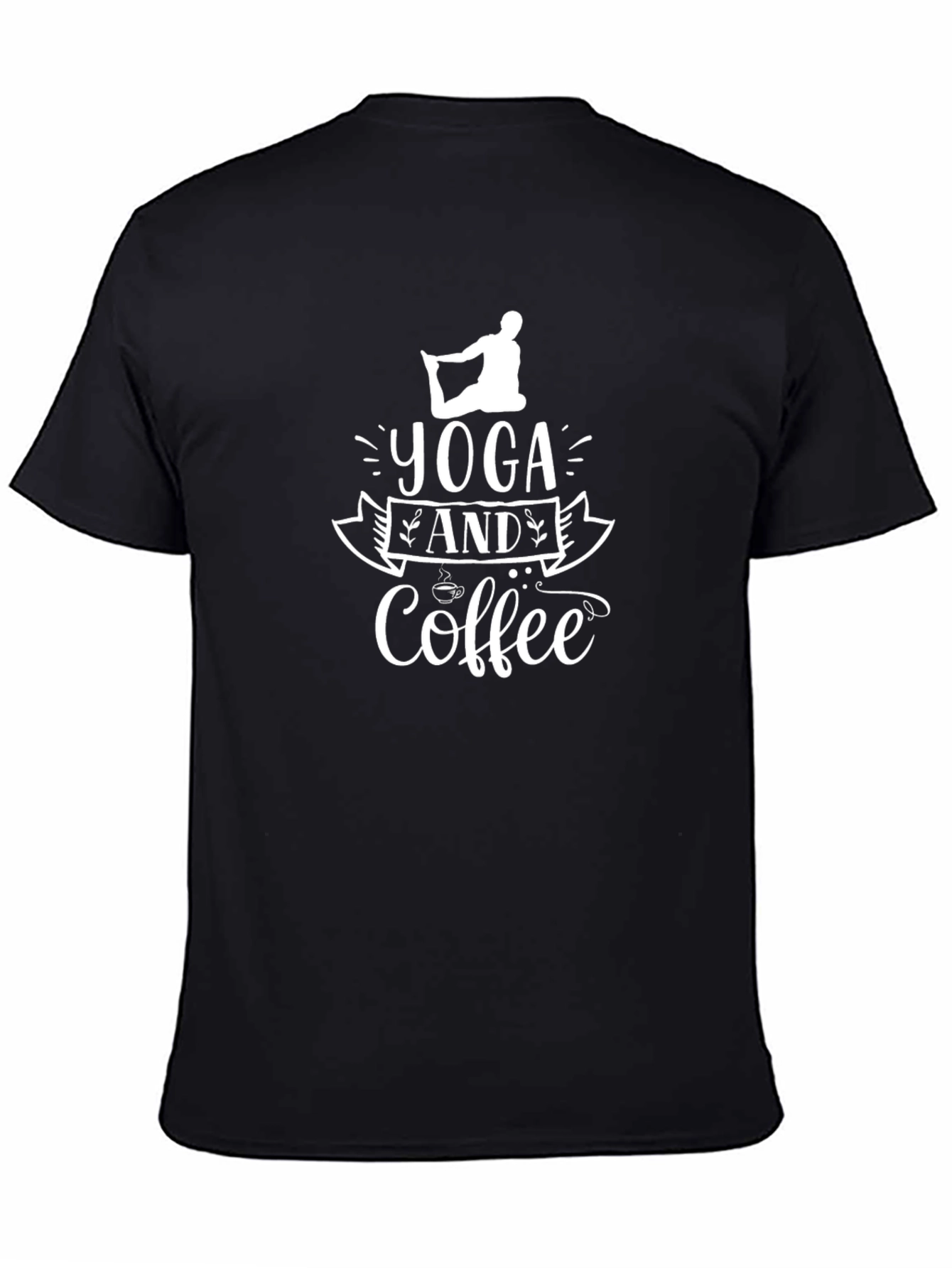 Black Yoga & Coffee T-Shirt view 4