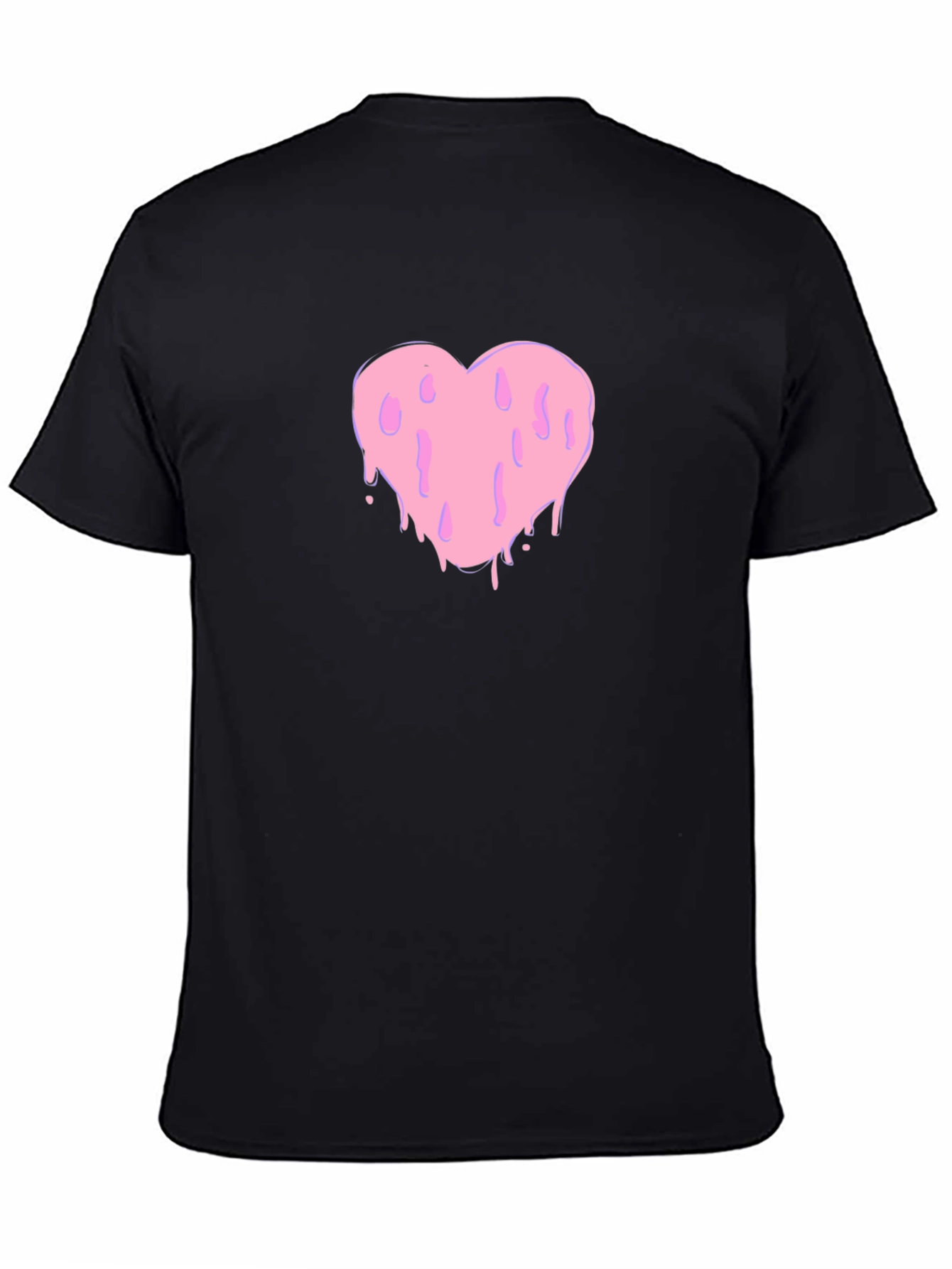 Black Melting Heart Graphic Black Tee view 4