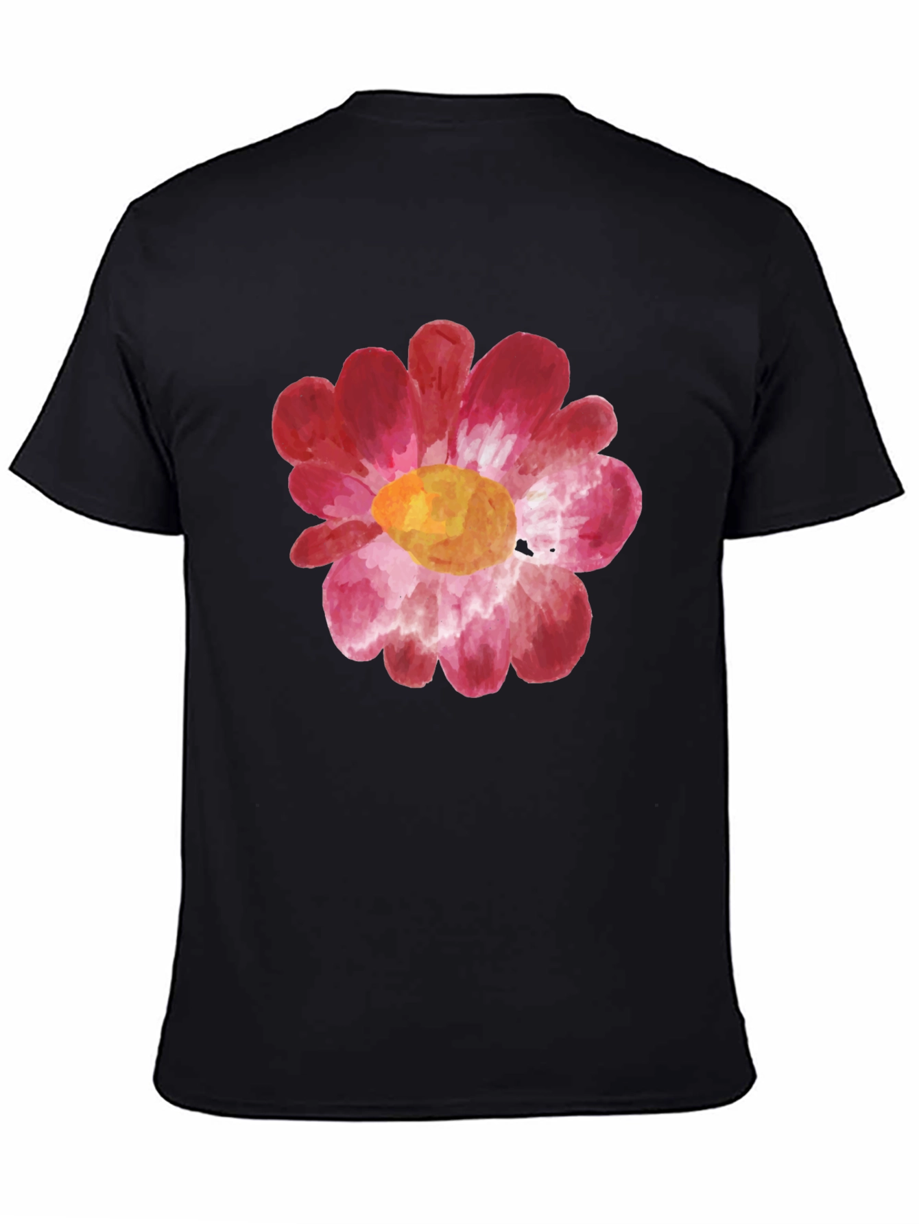 Black Floral Watercolor Graphic Tee - Black view 4