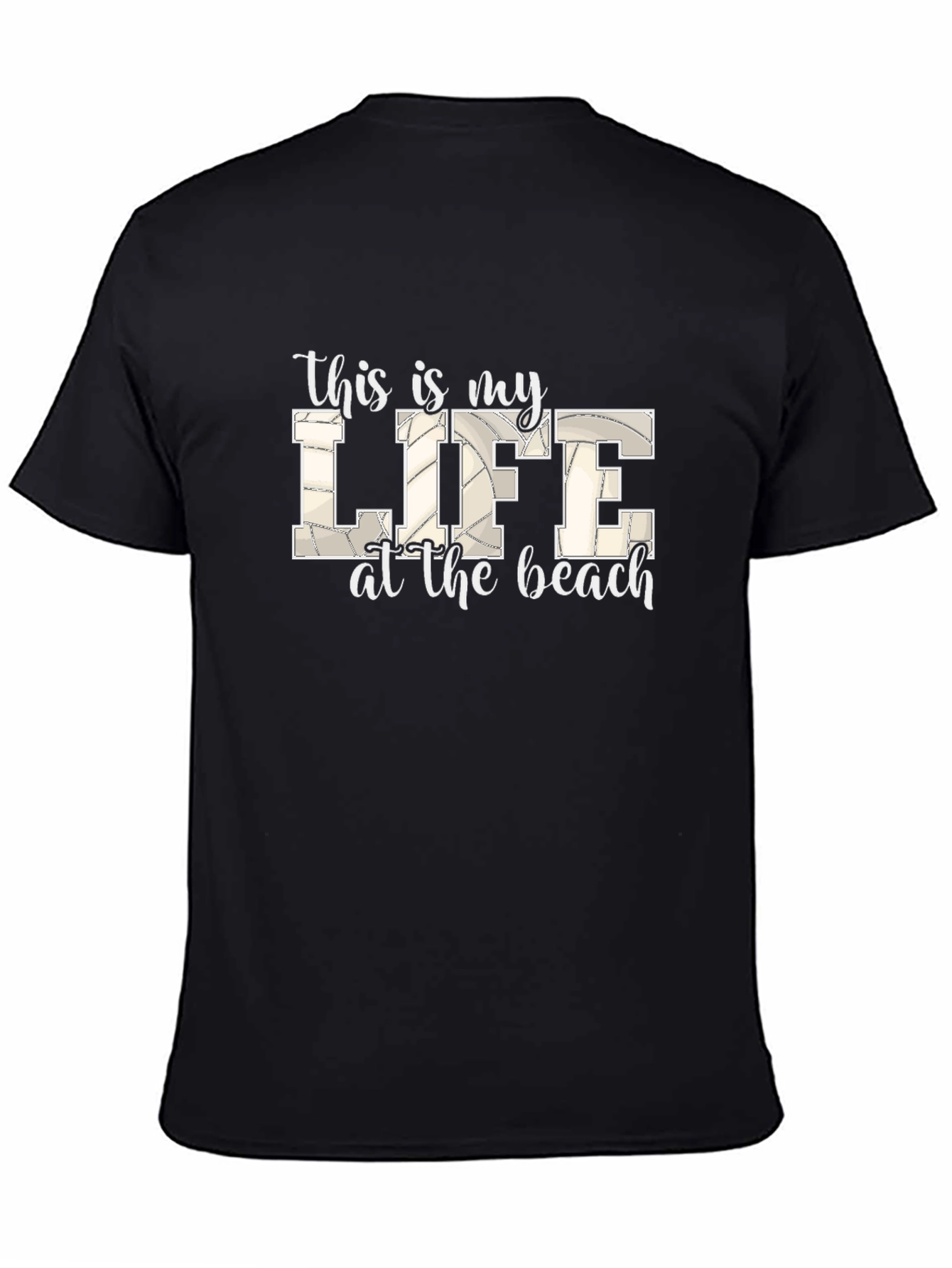 Black Beach Life Volleyball T-Shirt view 4