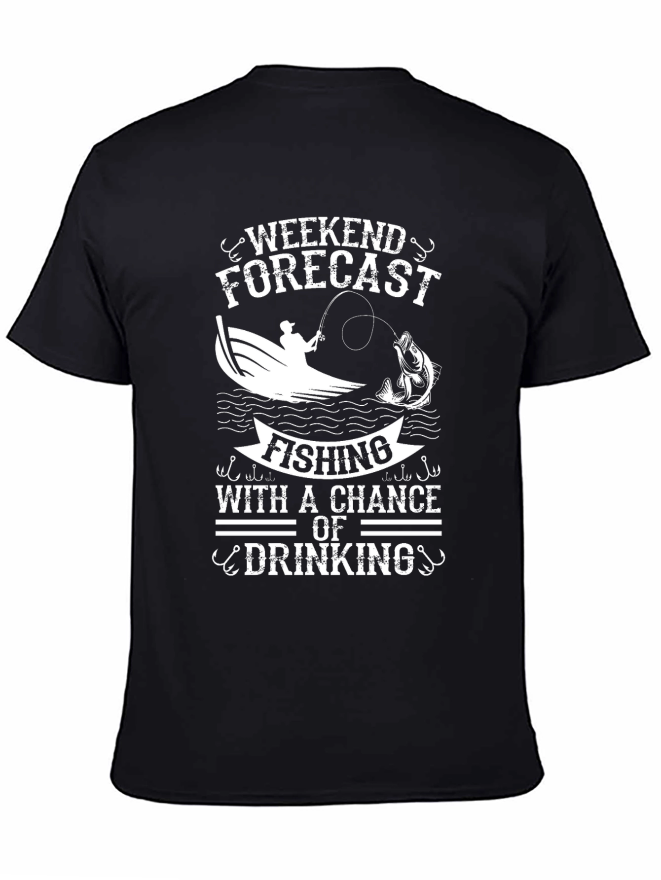 Black Fishing & Drinking Weekend T-Shirt view 4