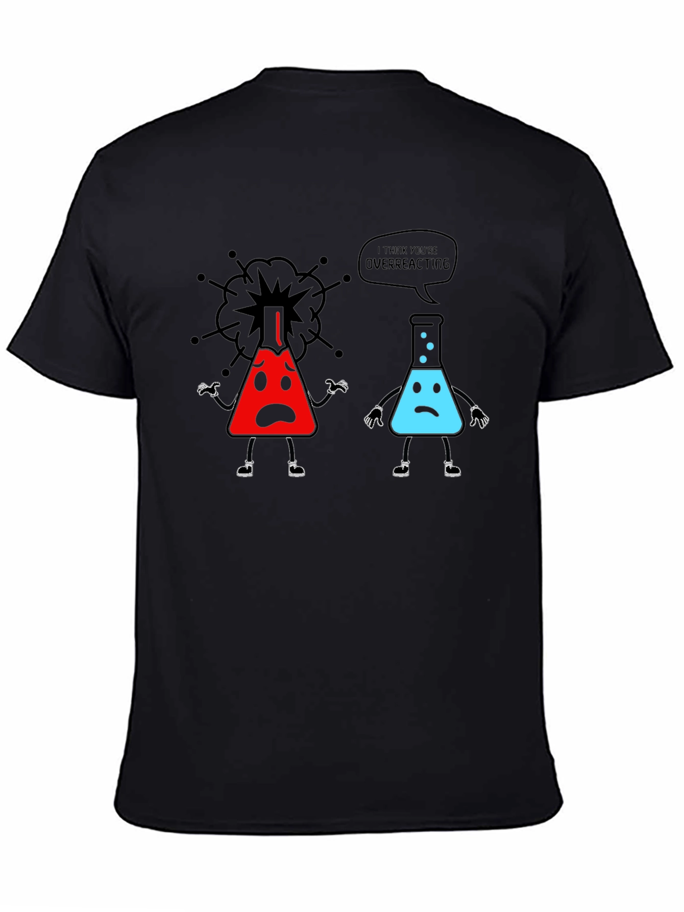 Black Overreacting Science T-Shirt view 4