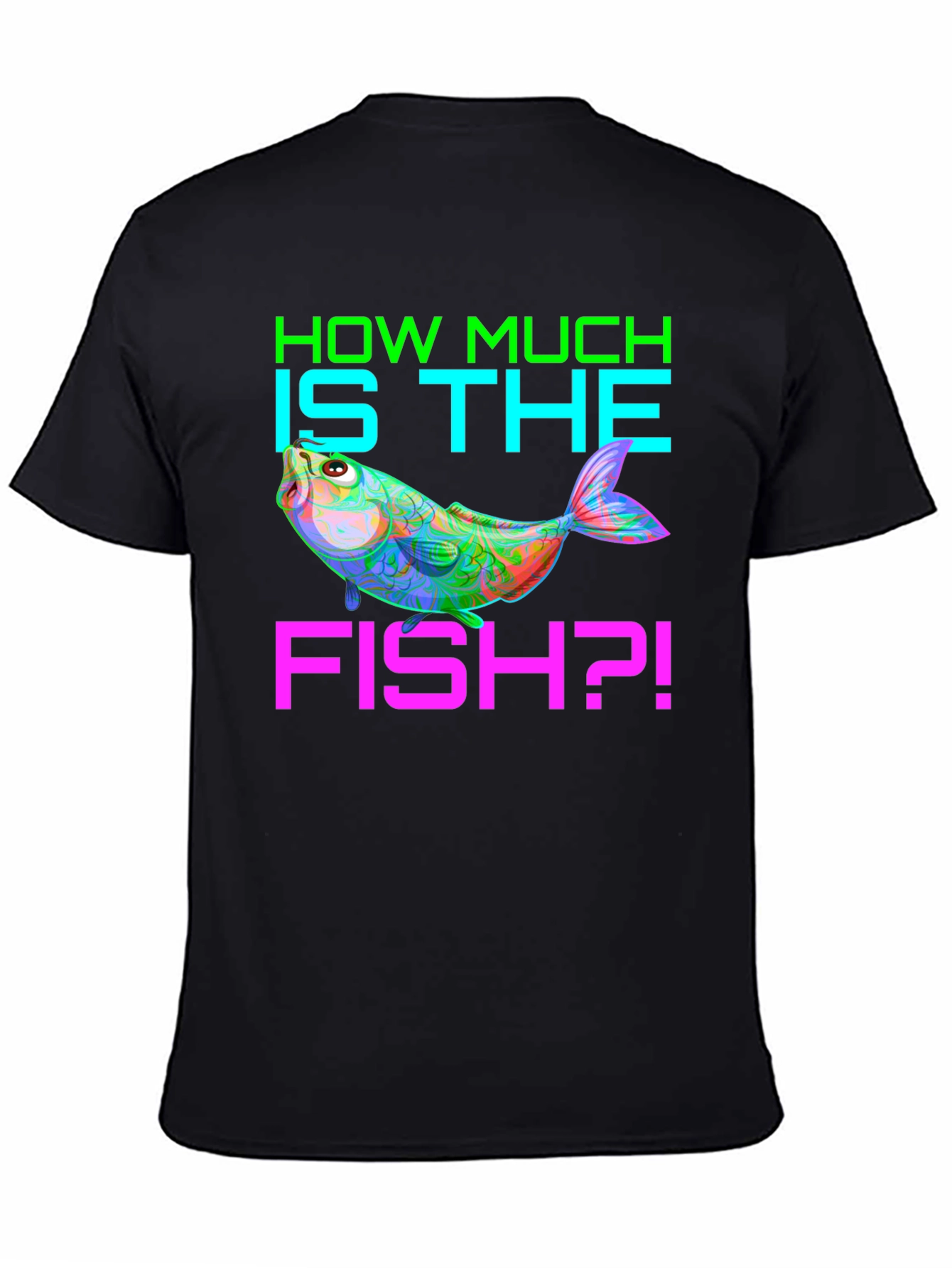 Black How Much is the Fish? Men's Graphic T-Shirt view 4