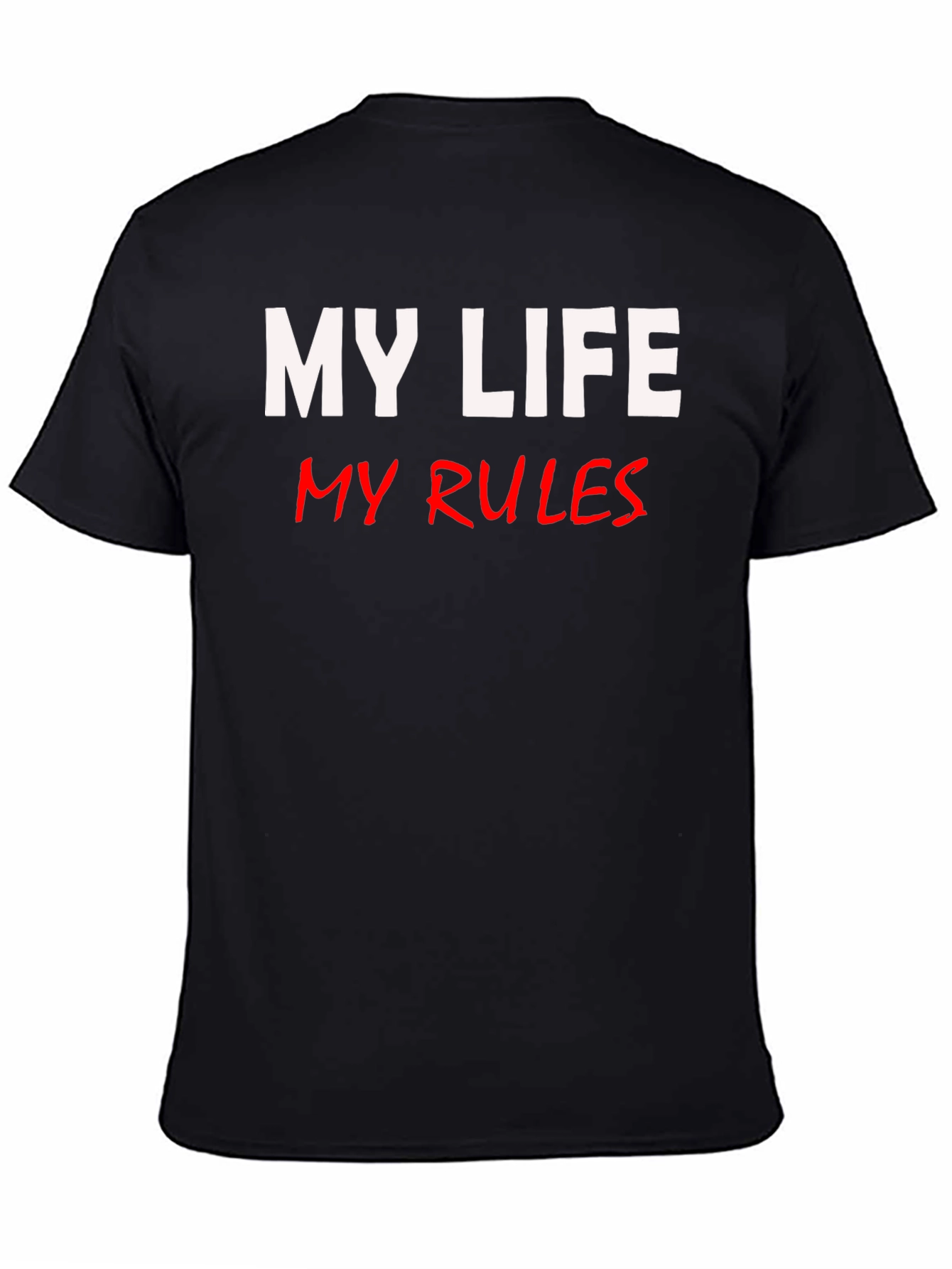 Black My Life My Rules Graphic Tee - Black view 4
