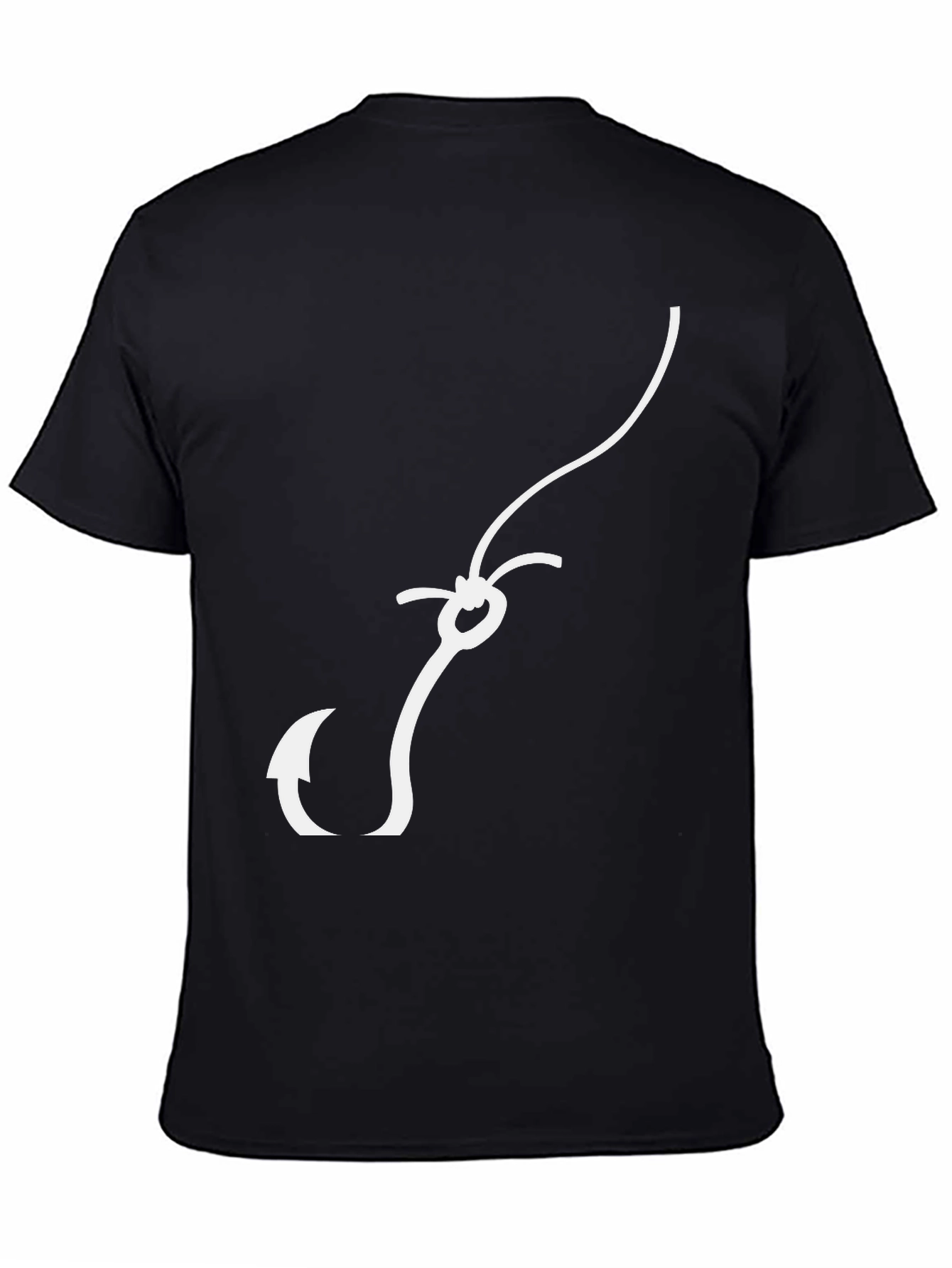 Black Fishing Hook Graphic Tee - Black Cotton Blend view 4