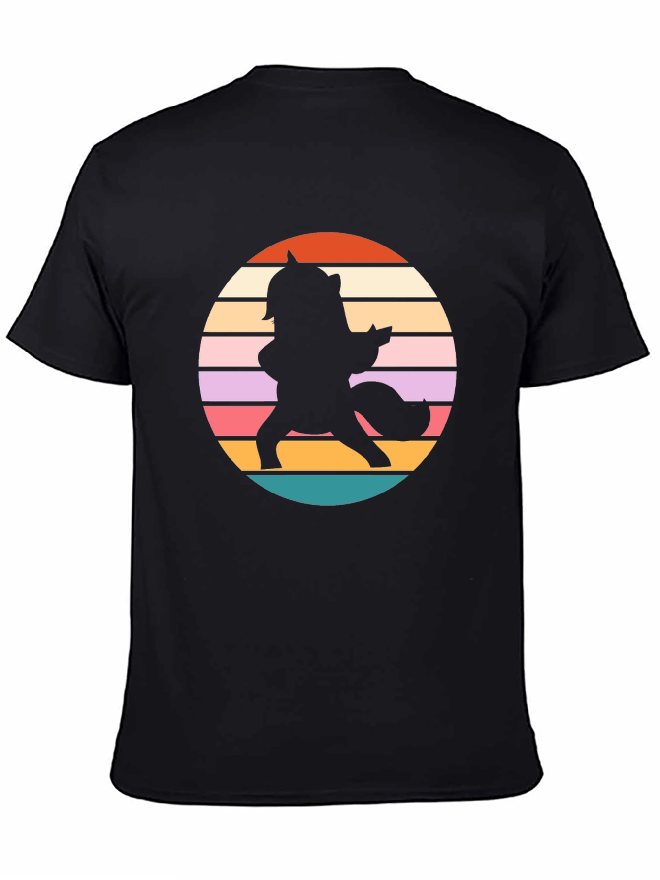 Black Retro Unicorn T-Shirt - Magical Silhouette Tee view 4