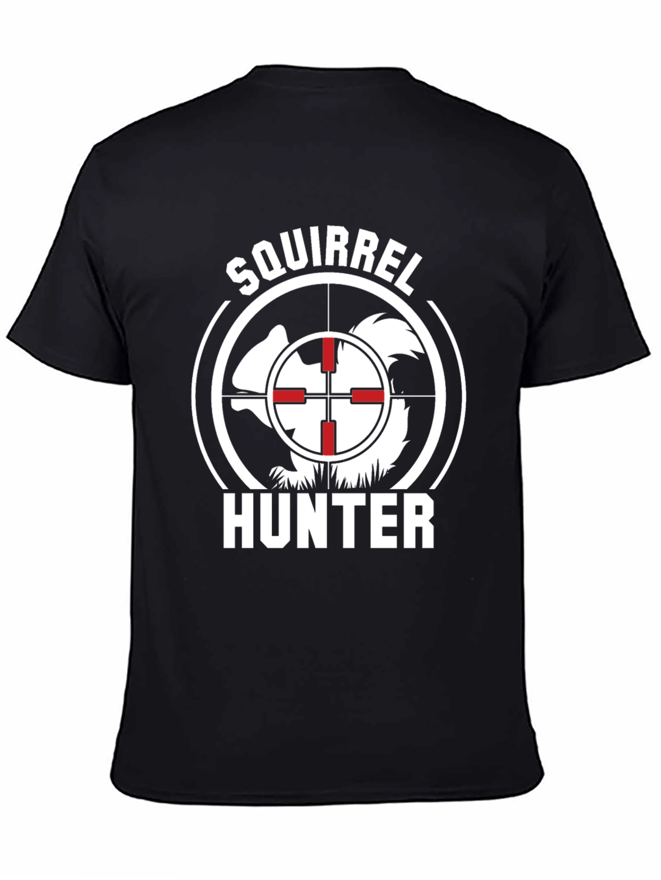 Black Squirrel Hunter Graphic Tee - Novelty Hunting Shirt view 4