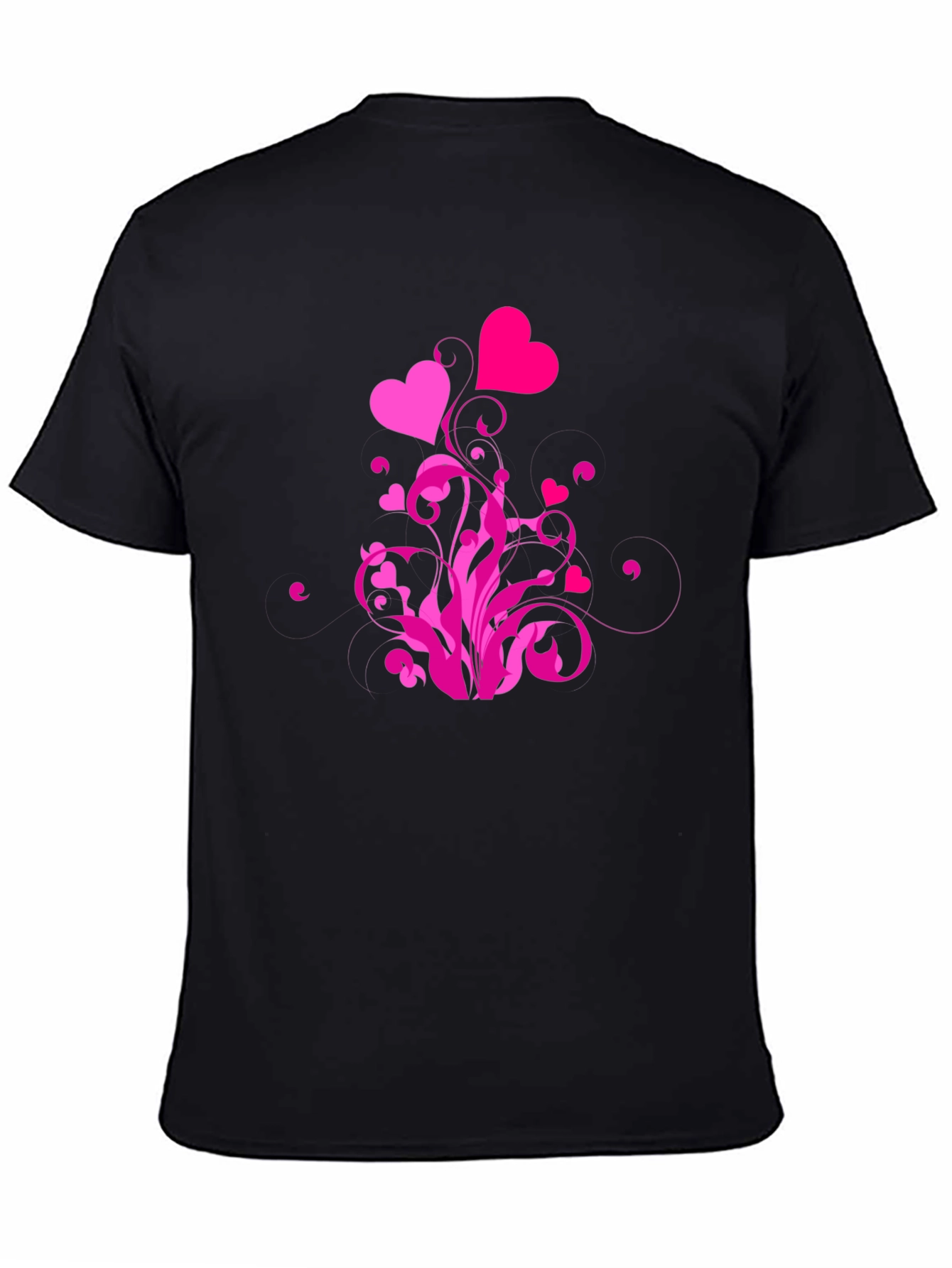 Black Heart Swirl Graphic Black T-Shirt view 4