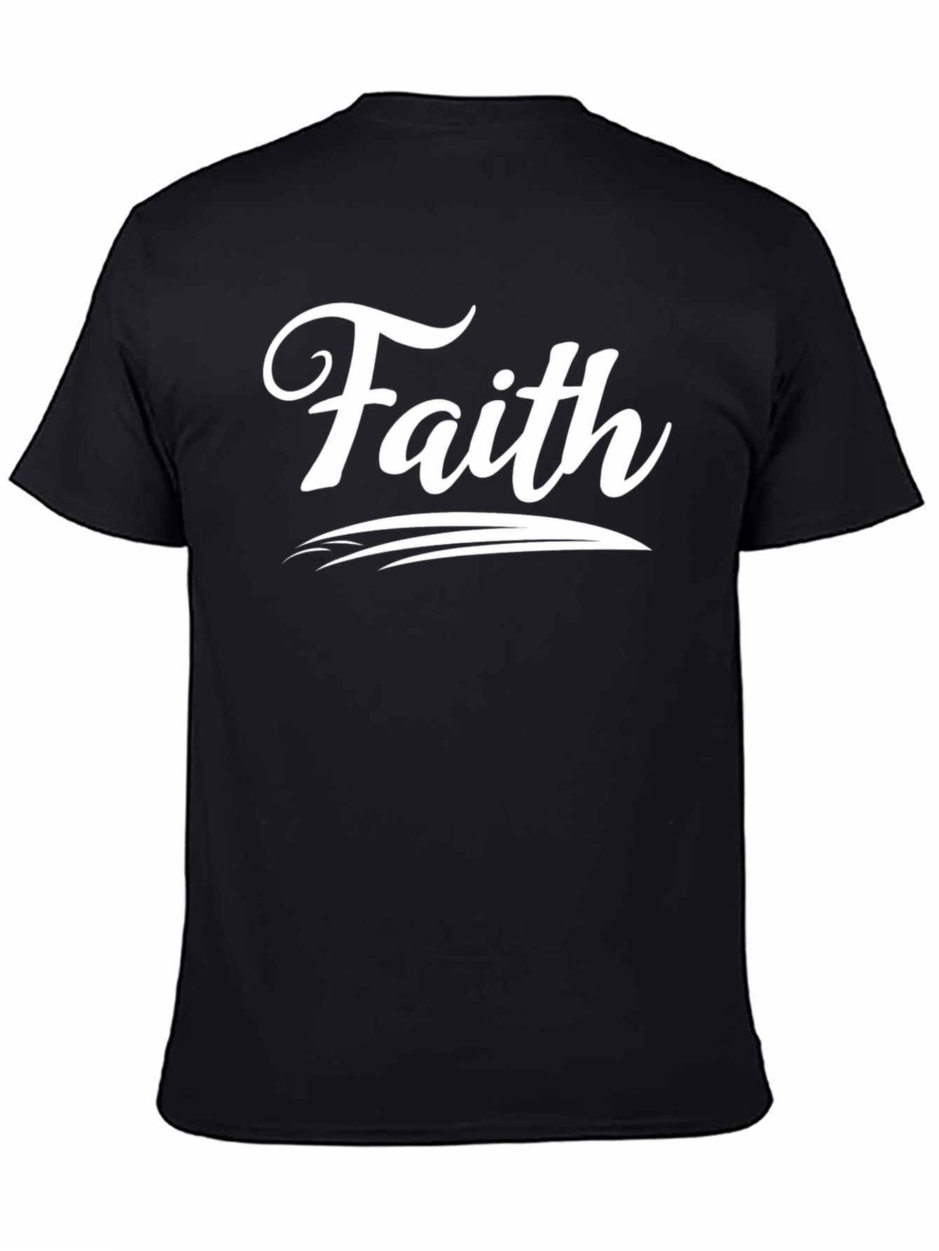 Black Faith Graphic Tee - Classic Black Crewneck T-Shirt view 4