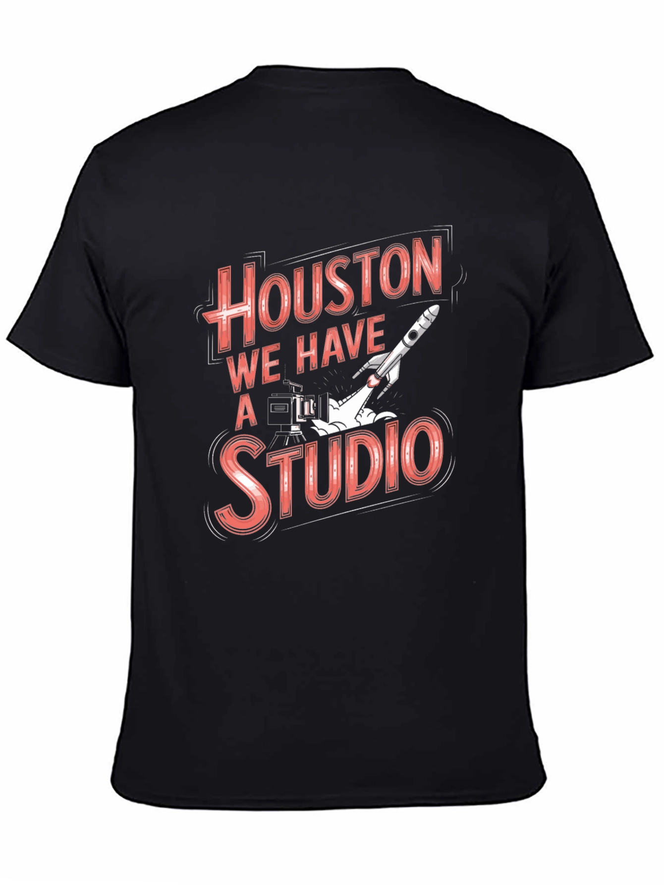 Black Houston We Have a Studio Black T-Shirt view 4