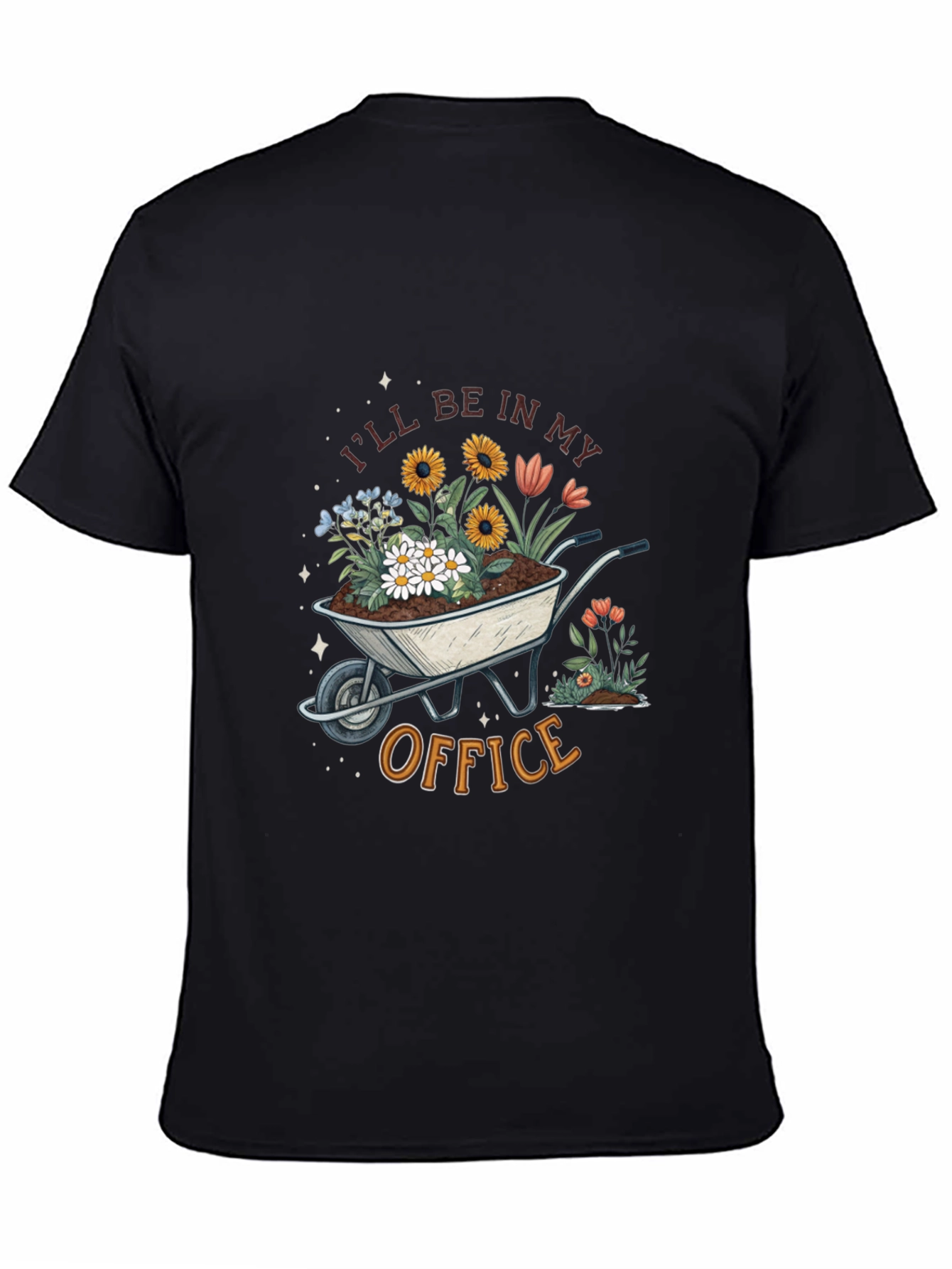 Black Gardening T-Shirt - I'll Be In My Office view 4
