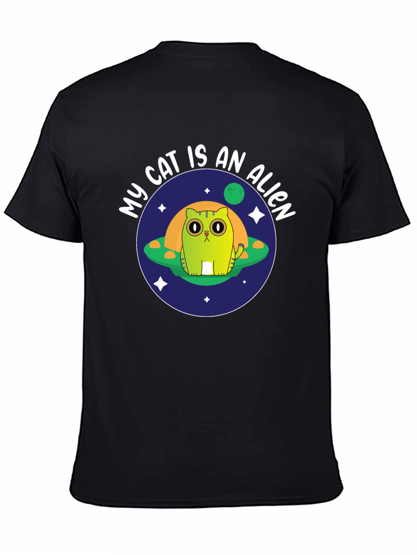 Black My Cat Is An Alien Black T-Shirt view 4