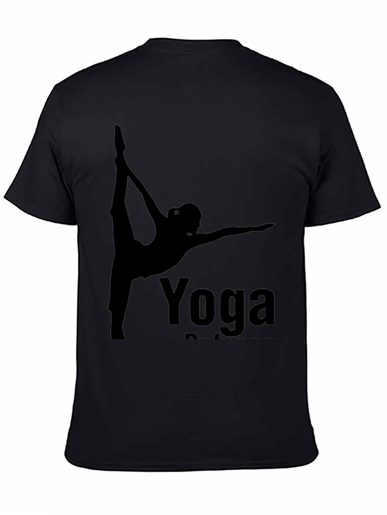 Black Yoga Balance Black T-Shirt view 4