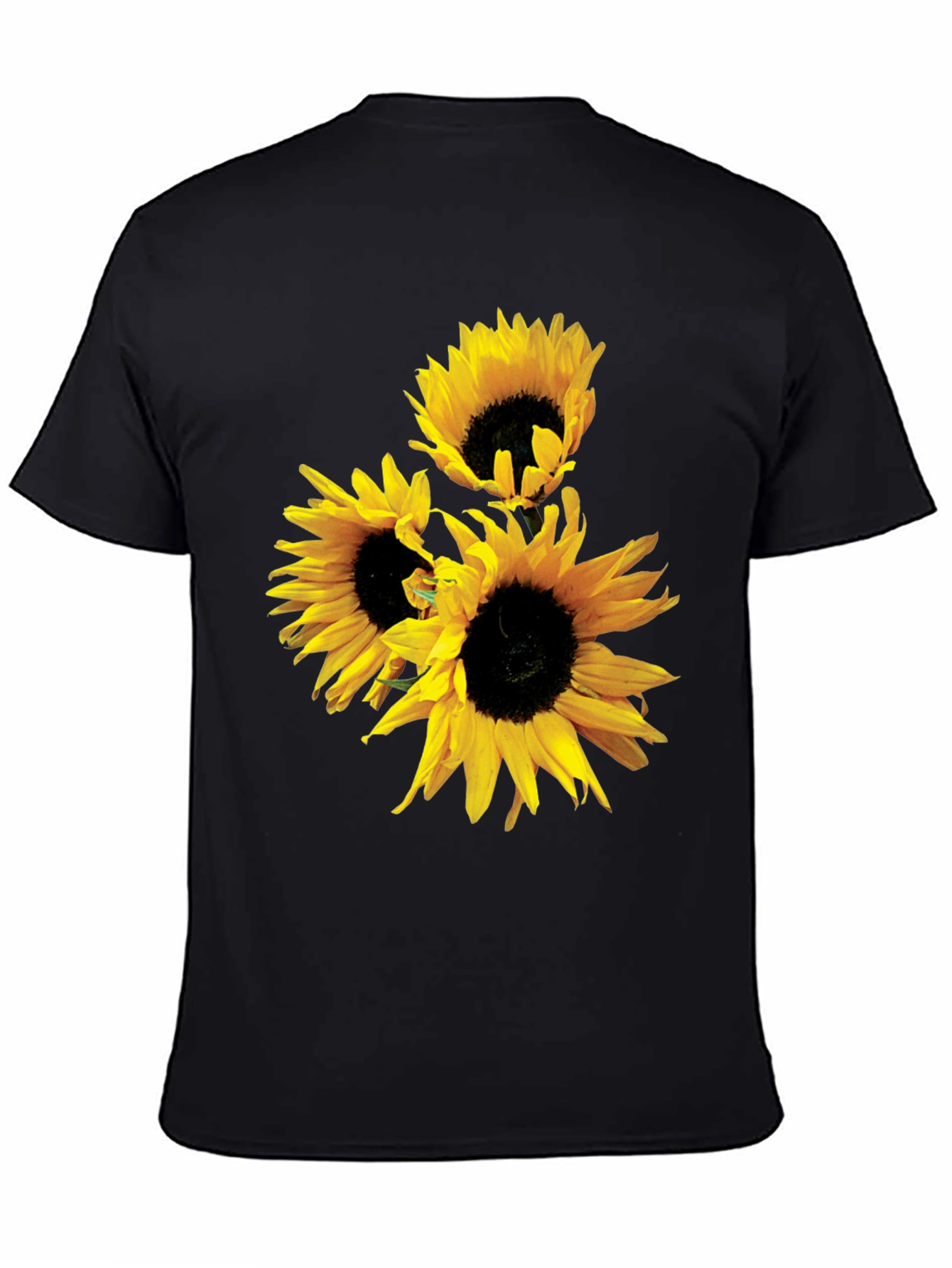 Black Sunflower Graphic Tee - Black Cotton Blend view 4