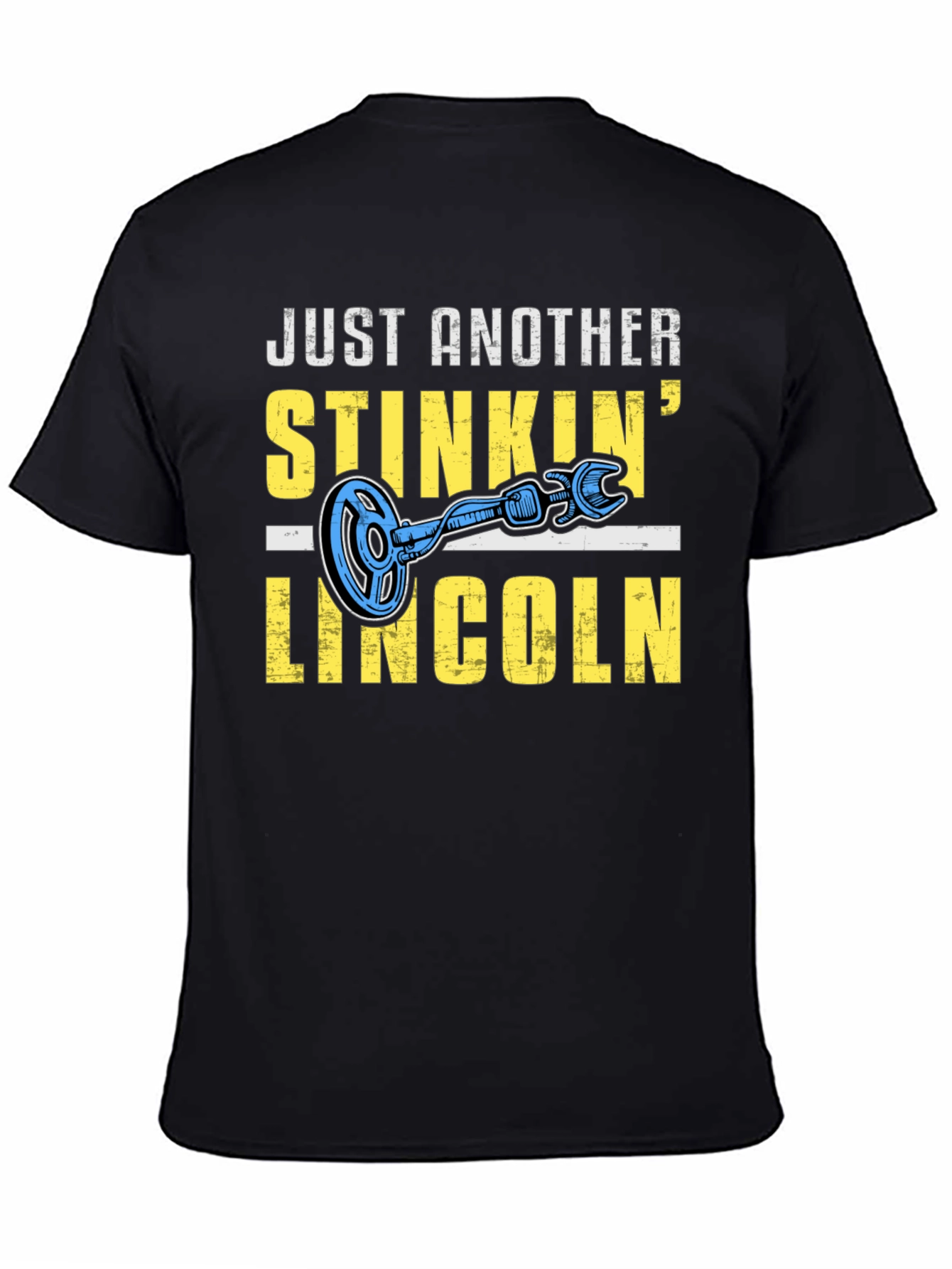 Black Stinkin' Lincoln T-Shirt - Metal Detecting view 4