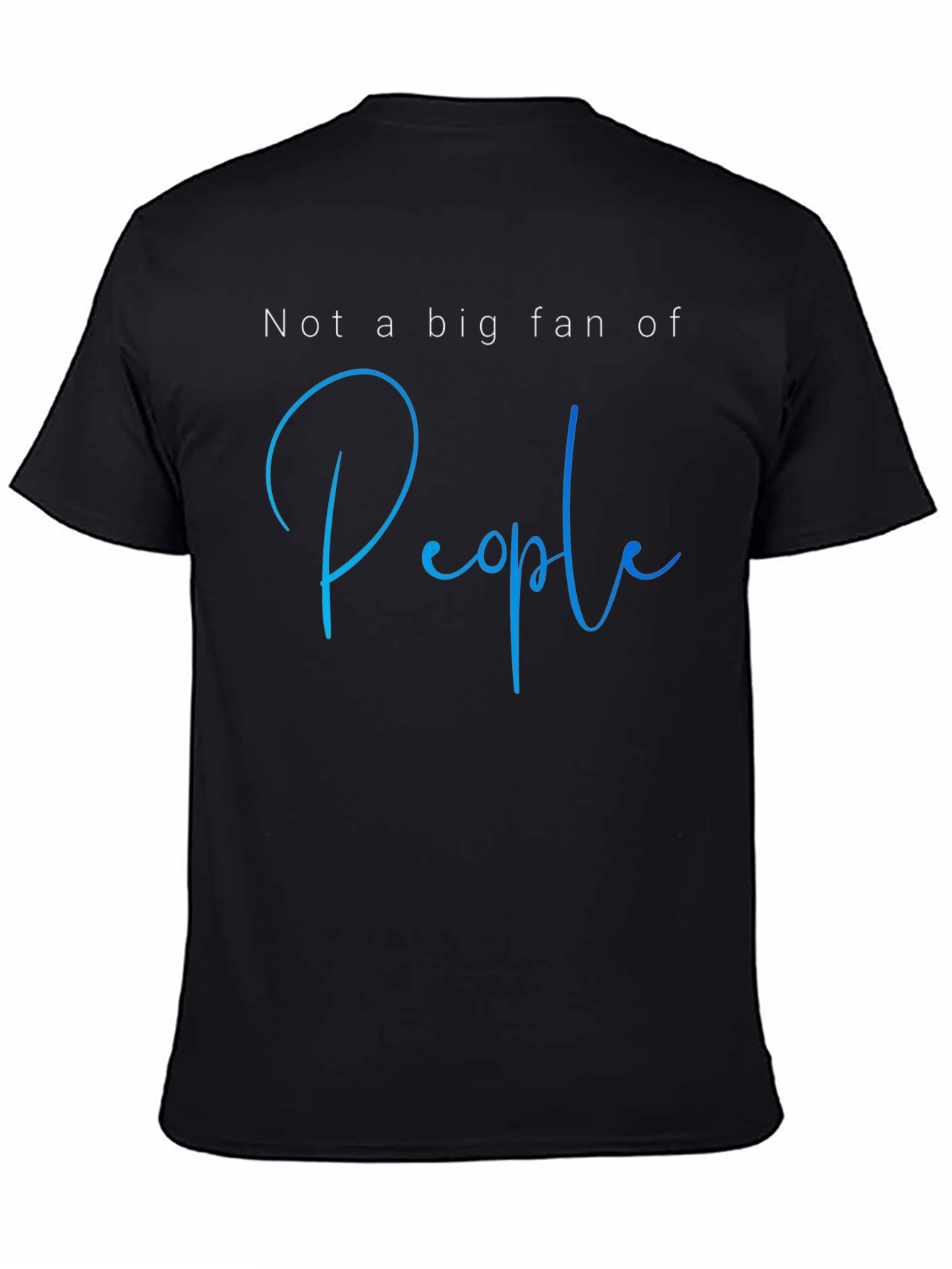 Black Not a Big Fan of People Graphic Tee view 4