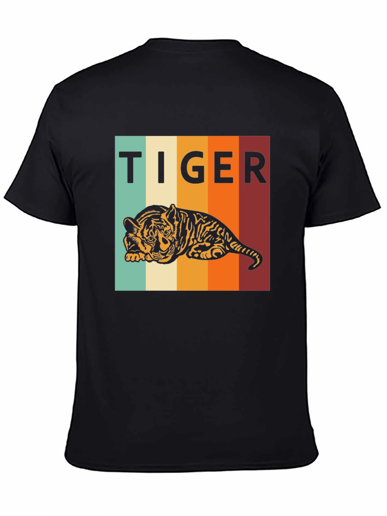 Black Retro Tiger Graphic Tee - Comfort Fit view 4