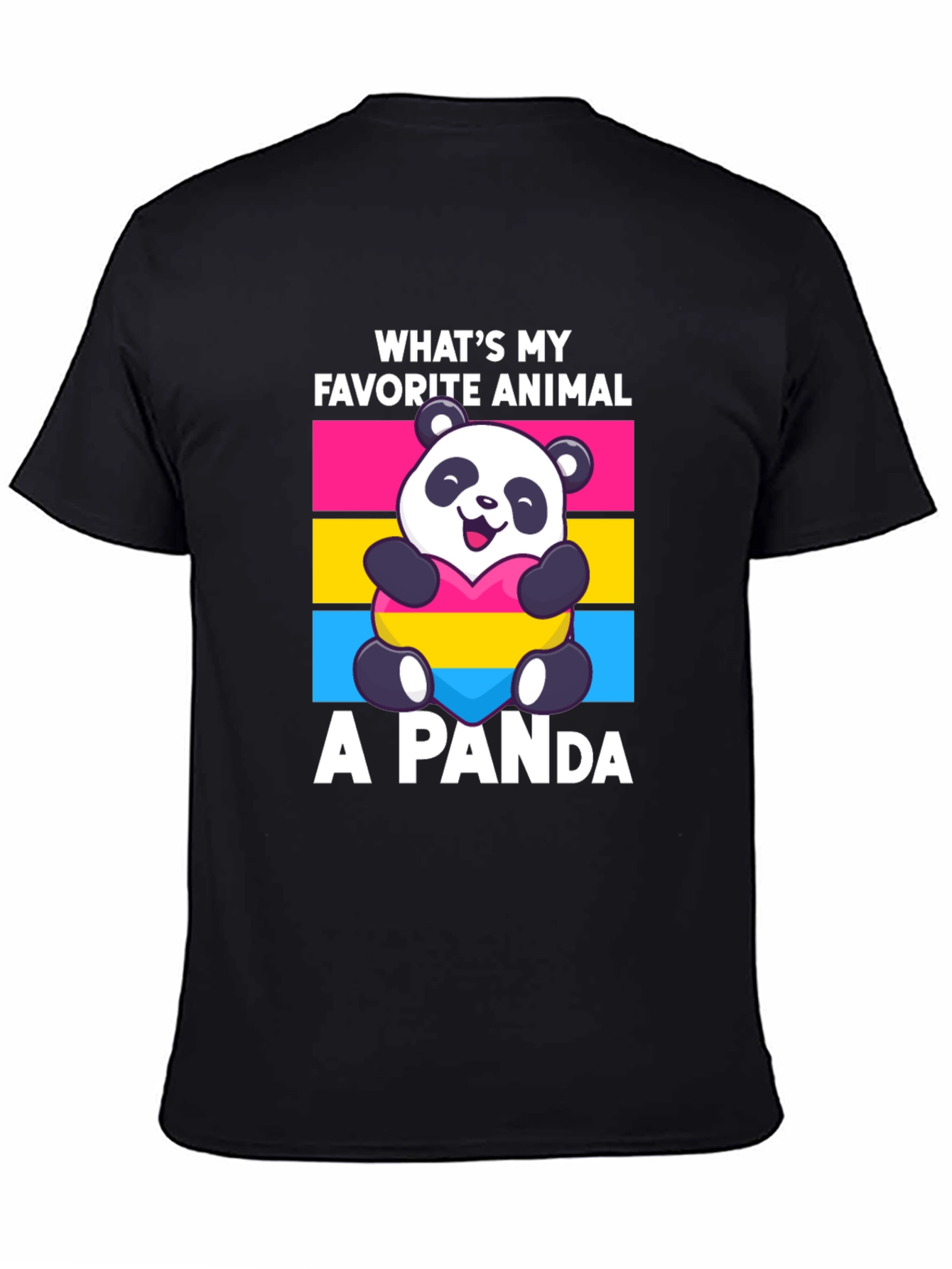Black Panda T-Shirt - What's My Favorite Animal view 4