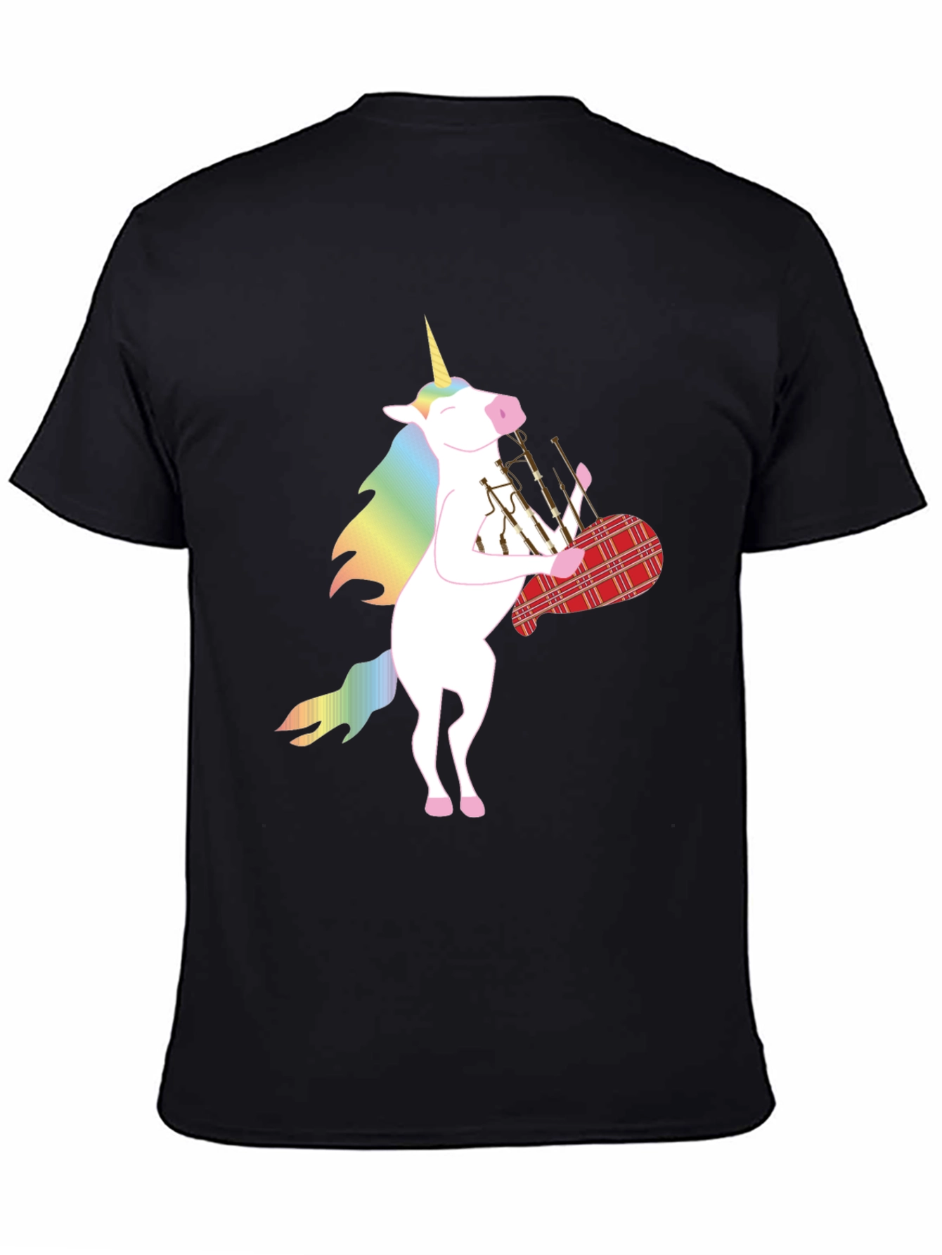 Black Unicorn Bagpipes Black T-Shirt view 4