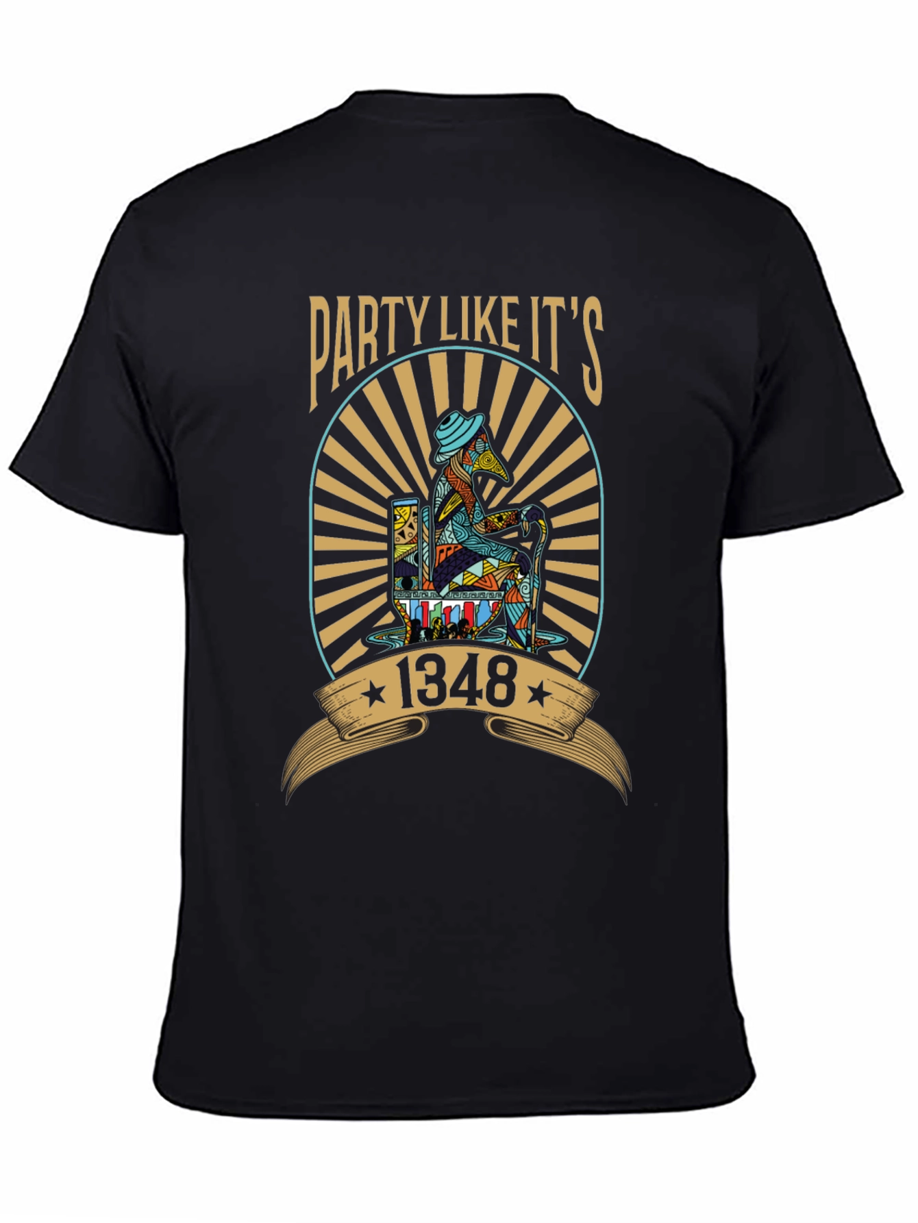 Black Party Like It's 1348 T-Shirt Black view 4