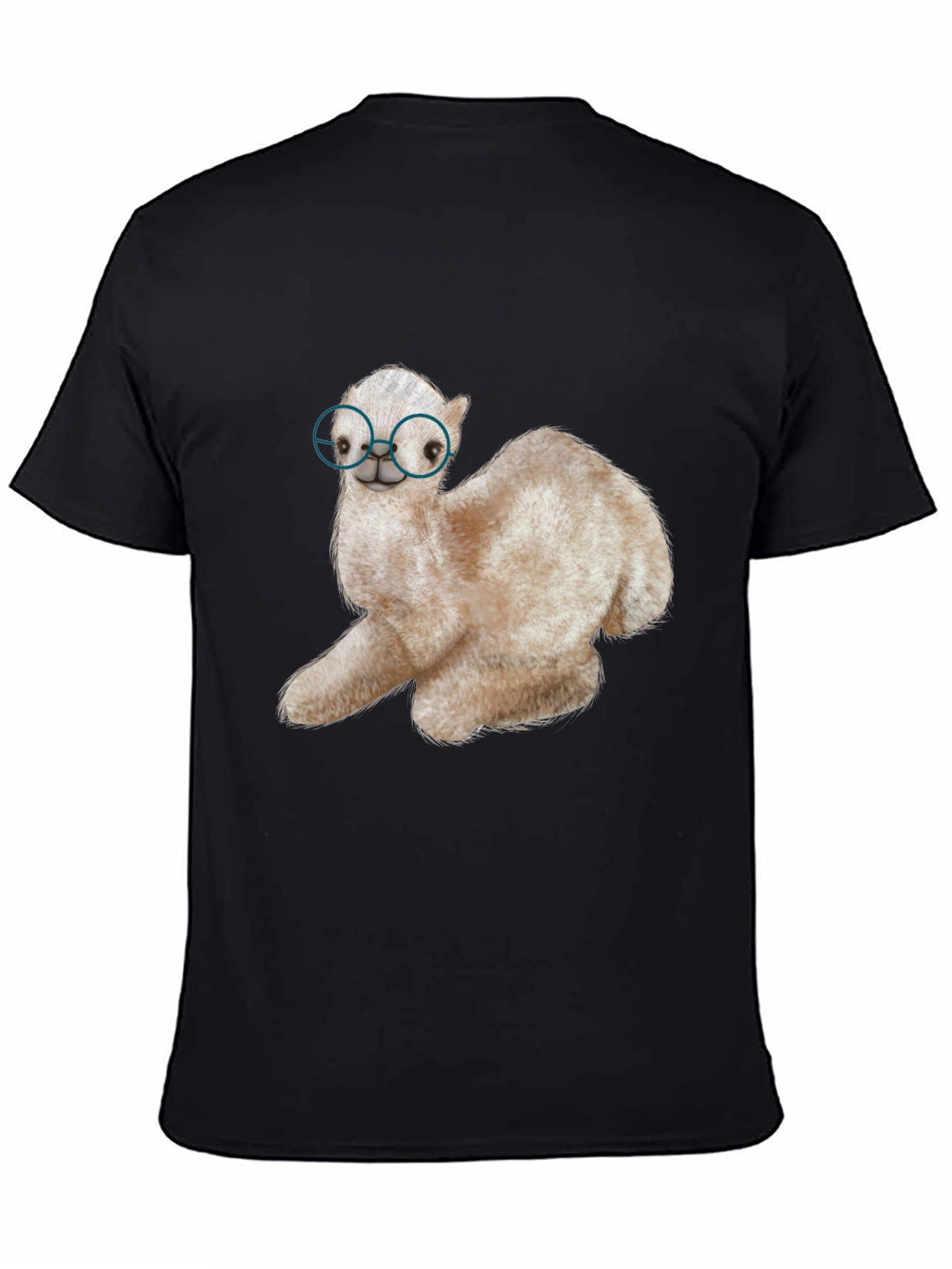 Black Alpaca with Glasses Graphic Tee view 4