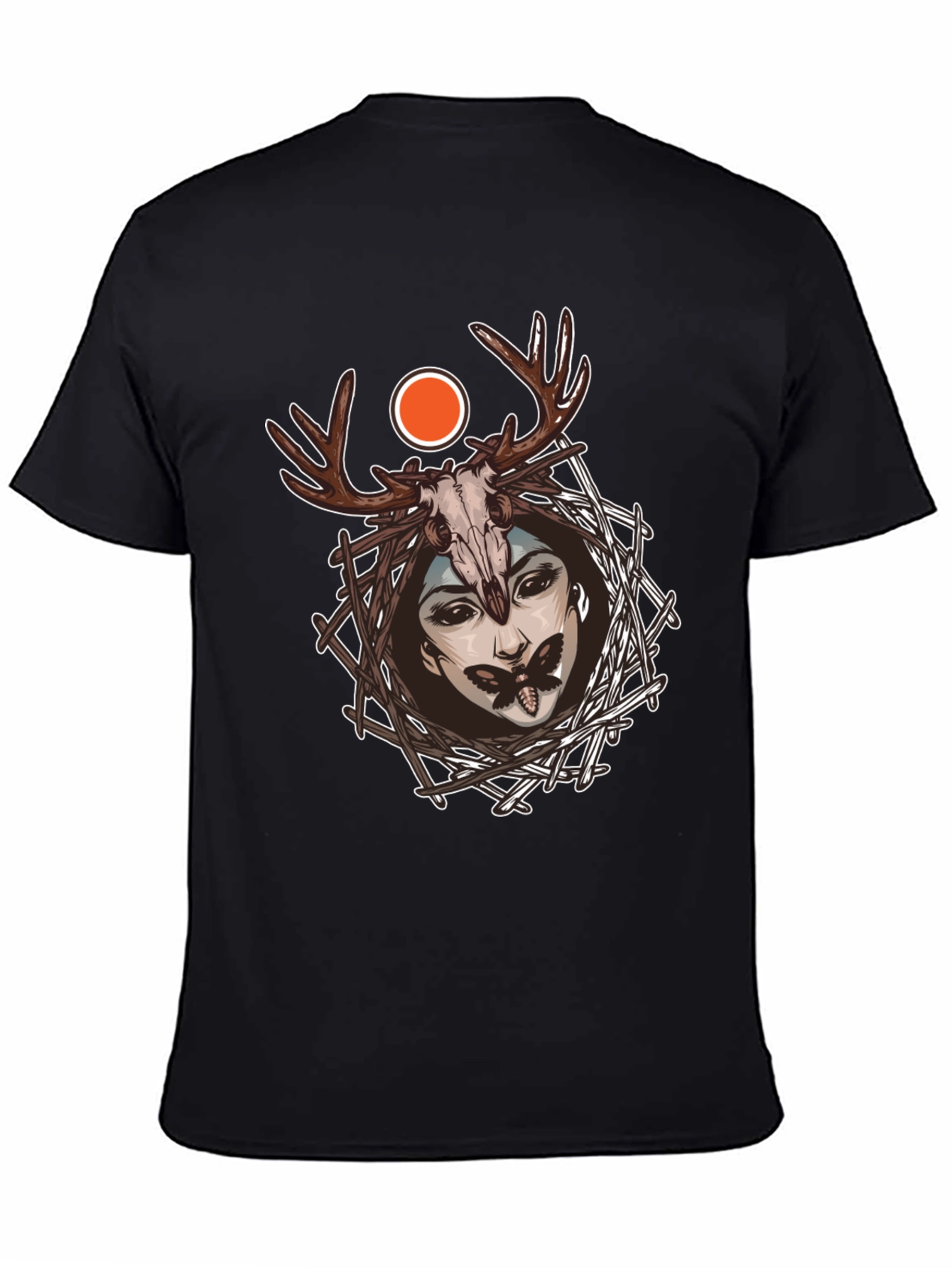 Mystic Skull & Antler Graphic T-Shirt - 4