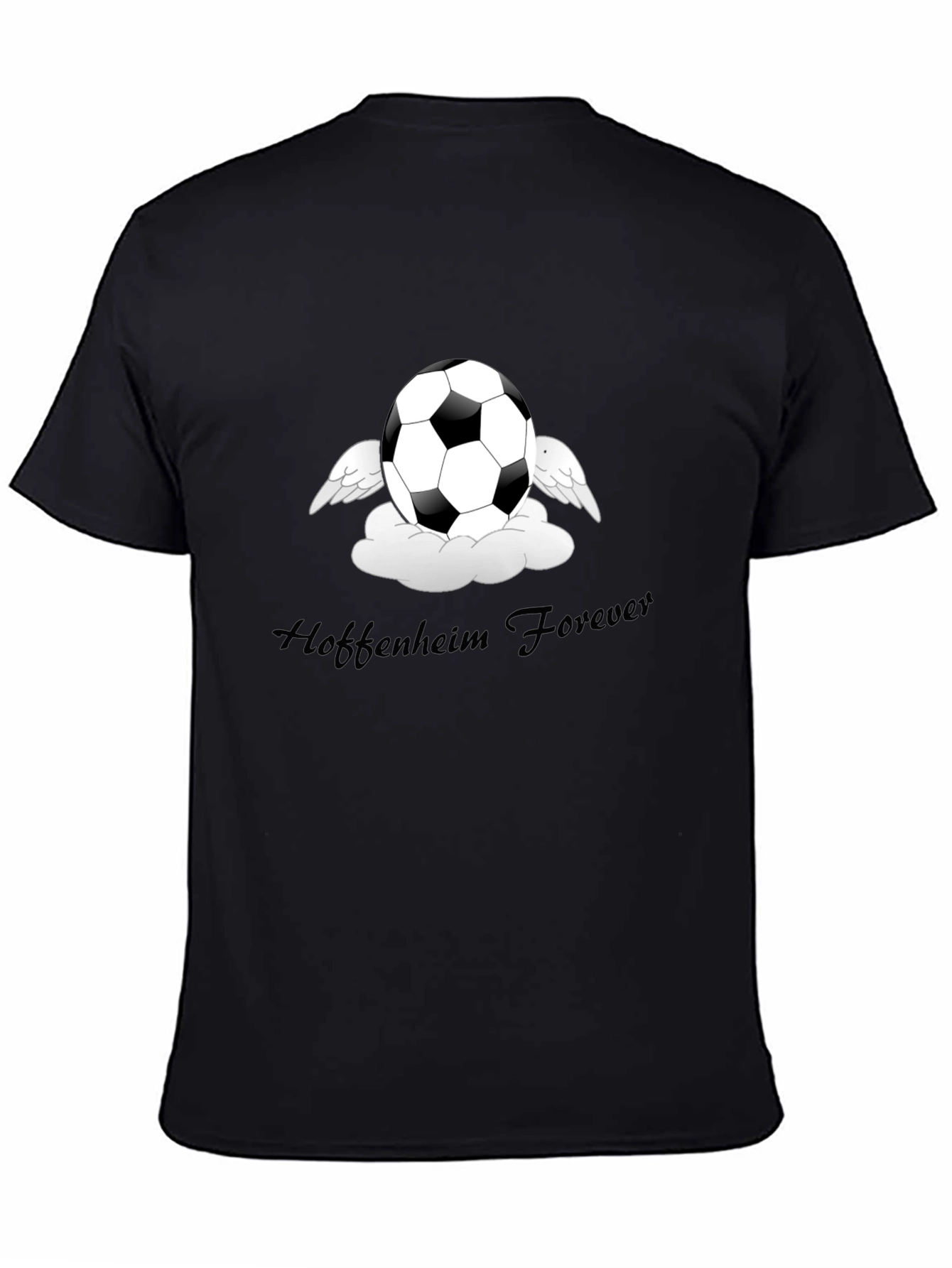 Black Soccer Angel Black T-Shirt - Hoffenheim Forever Fan Tee view 4