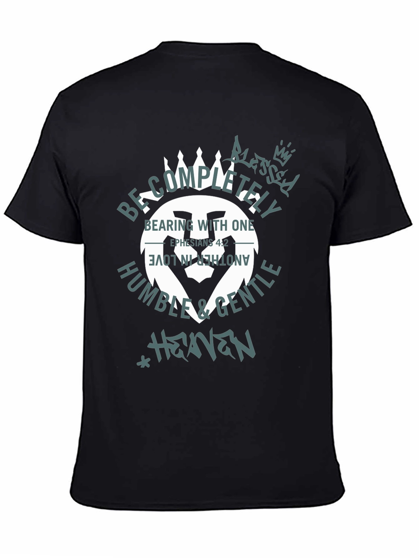 Black Faith-Inspired Lion T-Shirt view 4