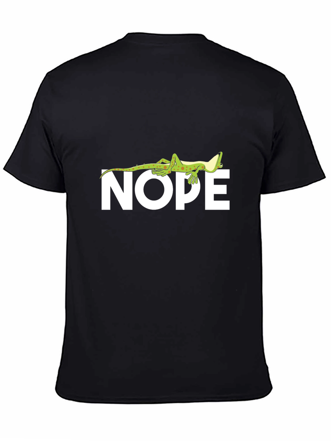 Black Nope Lizard T-Shirt - Comfy Black Tee view 4
