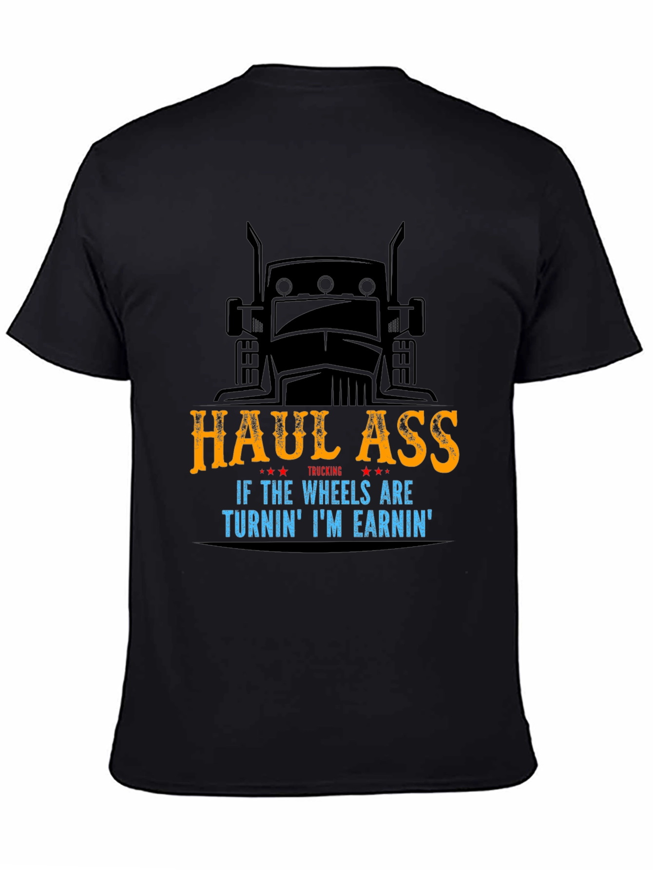 Black Haul Ass Trucking Graphic T-Shirt view 4
