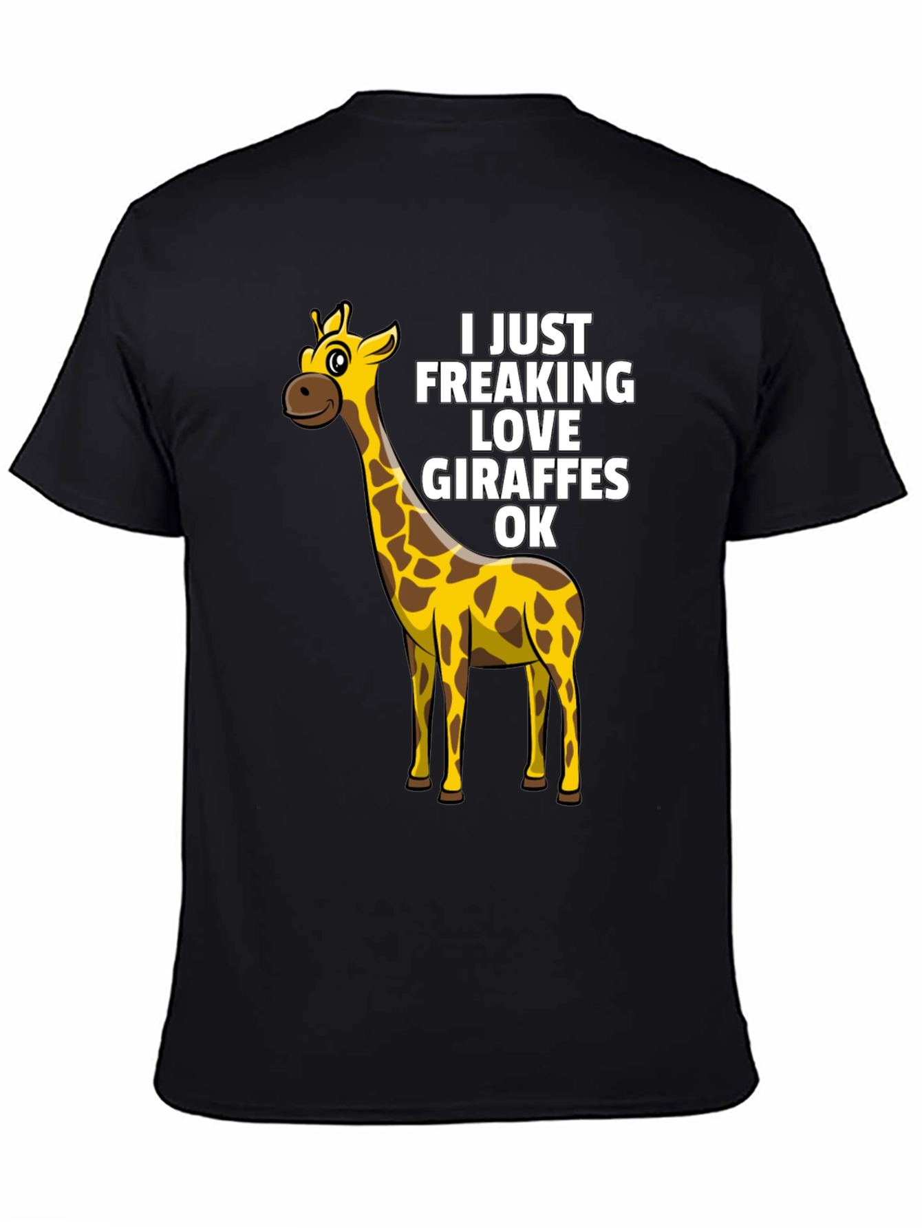Black Giraffe Lover T-Shirt - Funny Graphic Tee view 4