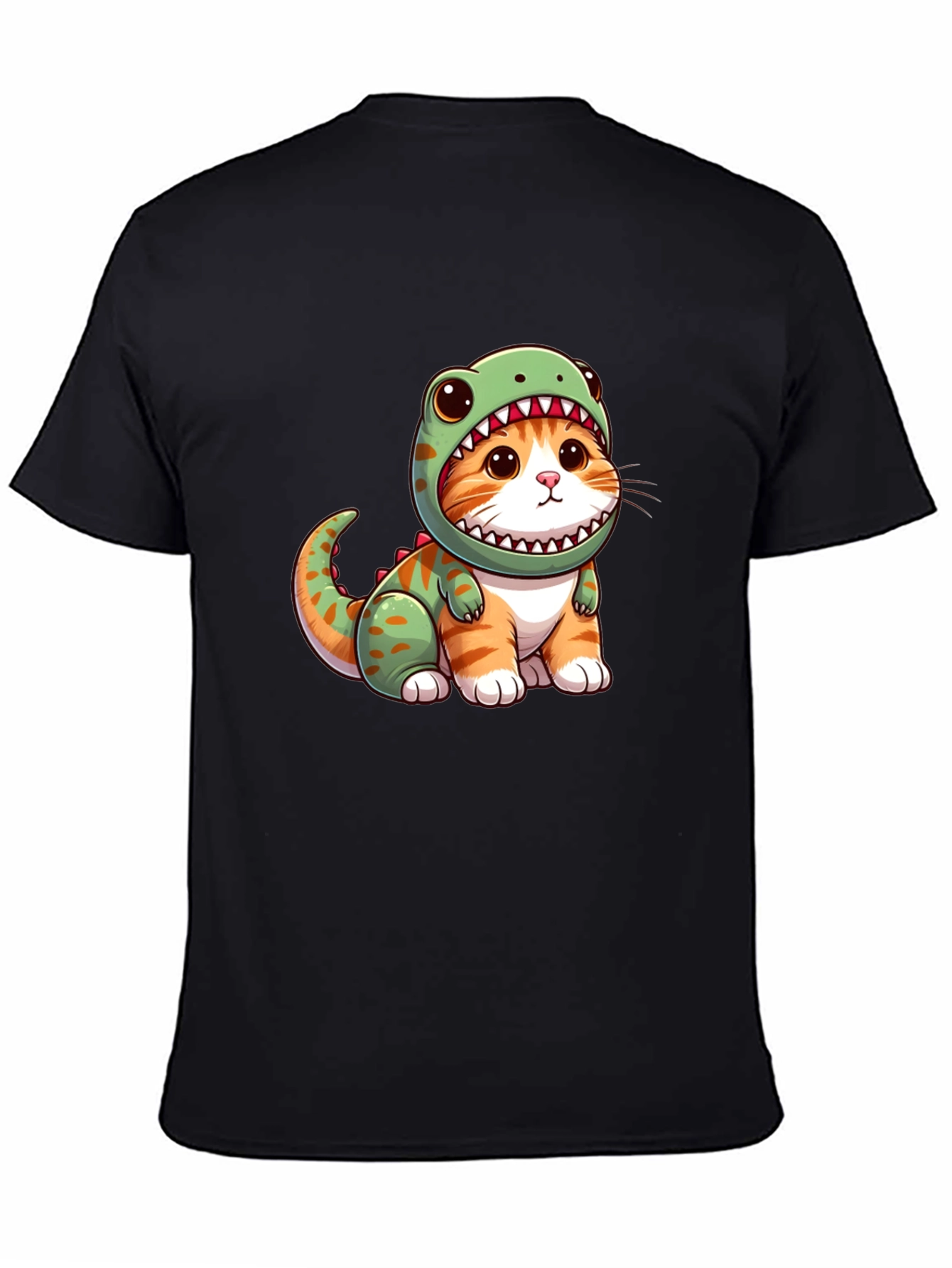 Black Cat in Dino Costume Graphic Tee - Novelty Apparel view 4