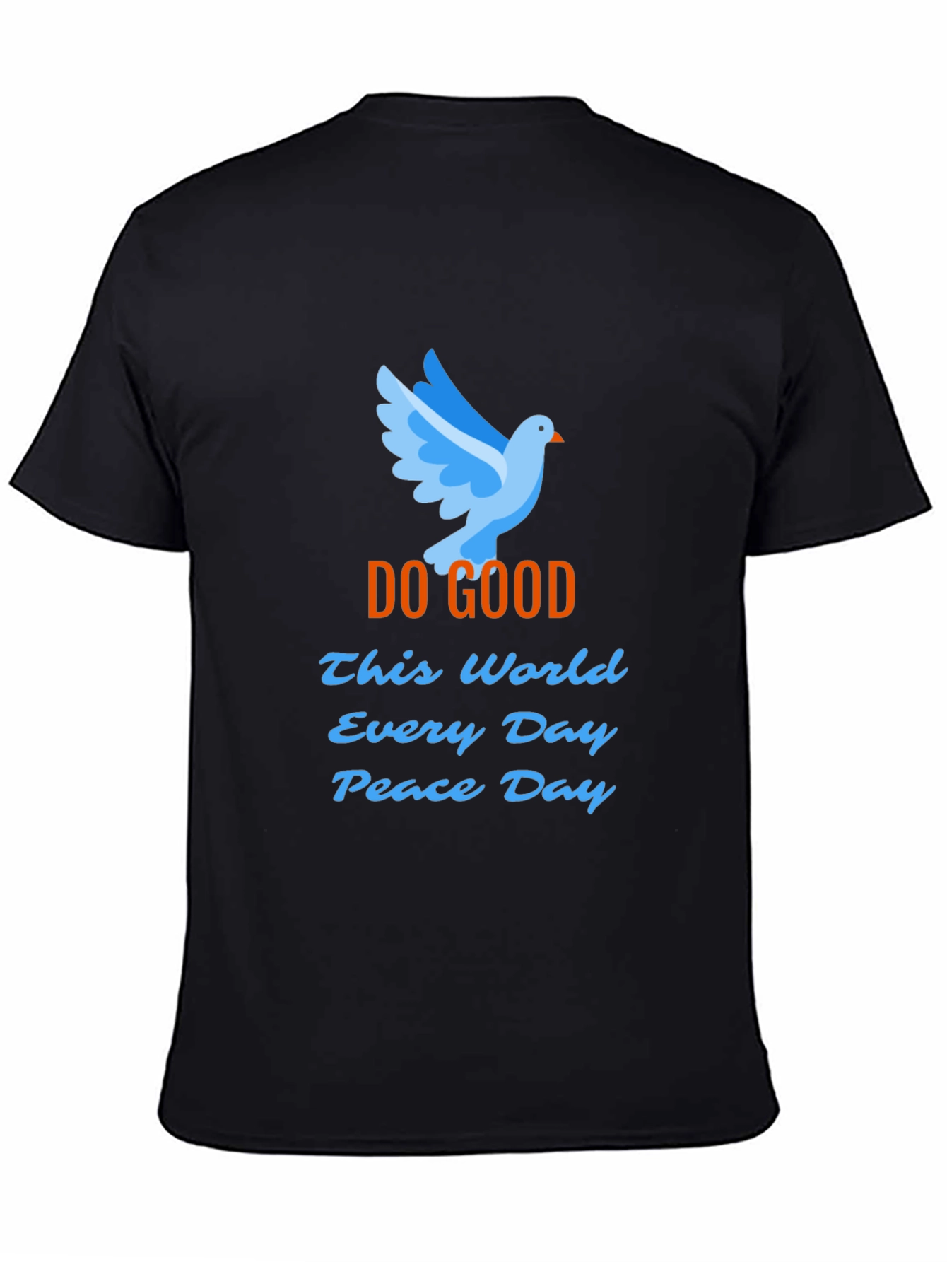 Black Peace Dove Graphic T-Shirt - Do Good Peace Day view 4