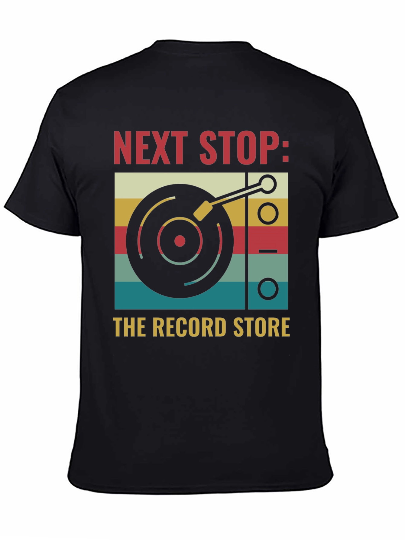 Black Next Stop Record Store Graphic Tee view 4