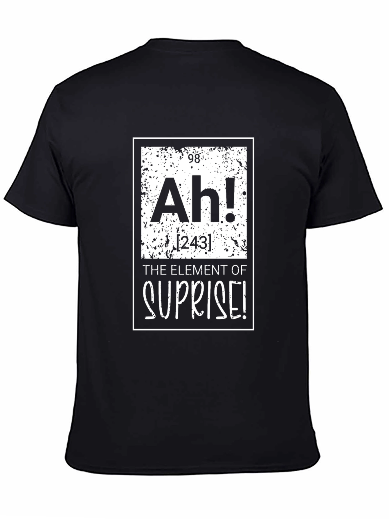 Black Ah! Element of Surprise Black Graphic T-Shirt view 4