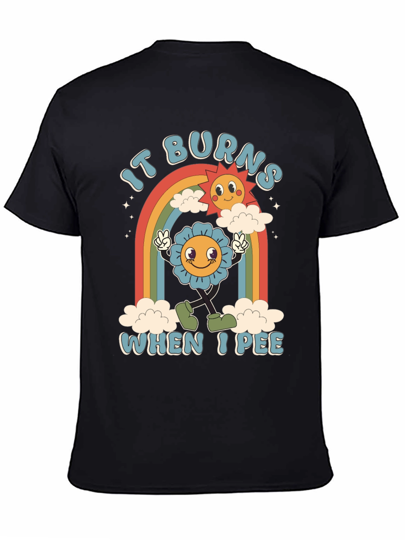 Black It Burns When I Pee T-Shirt view 4