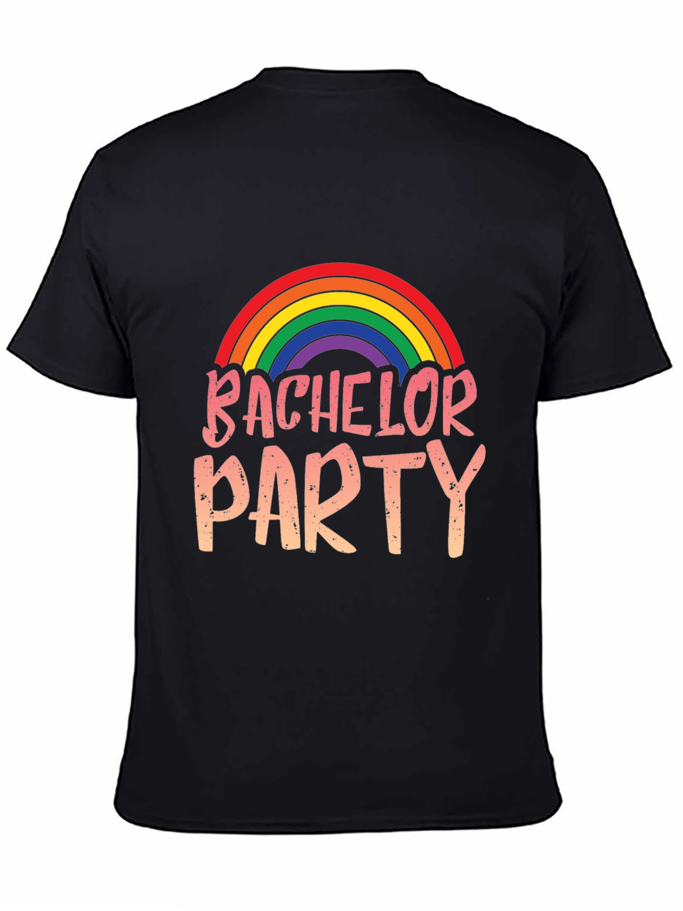 Black Bachelor Party Rainbow Graphic Tee view 4