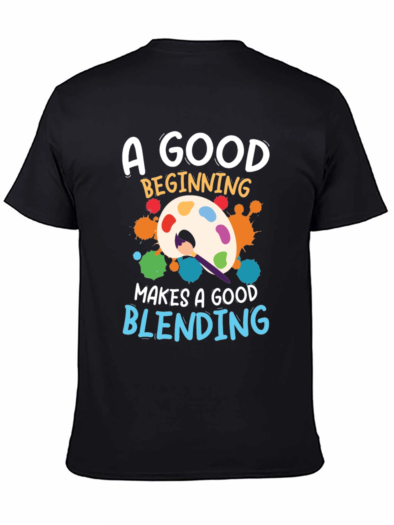 Black Artist Palette T-Shirt: A Good Beginning, Blending view 4