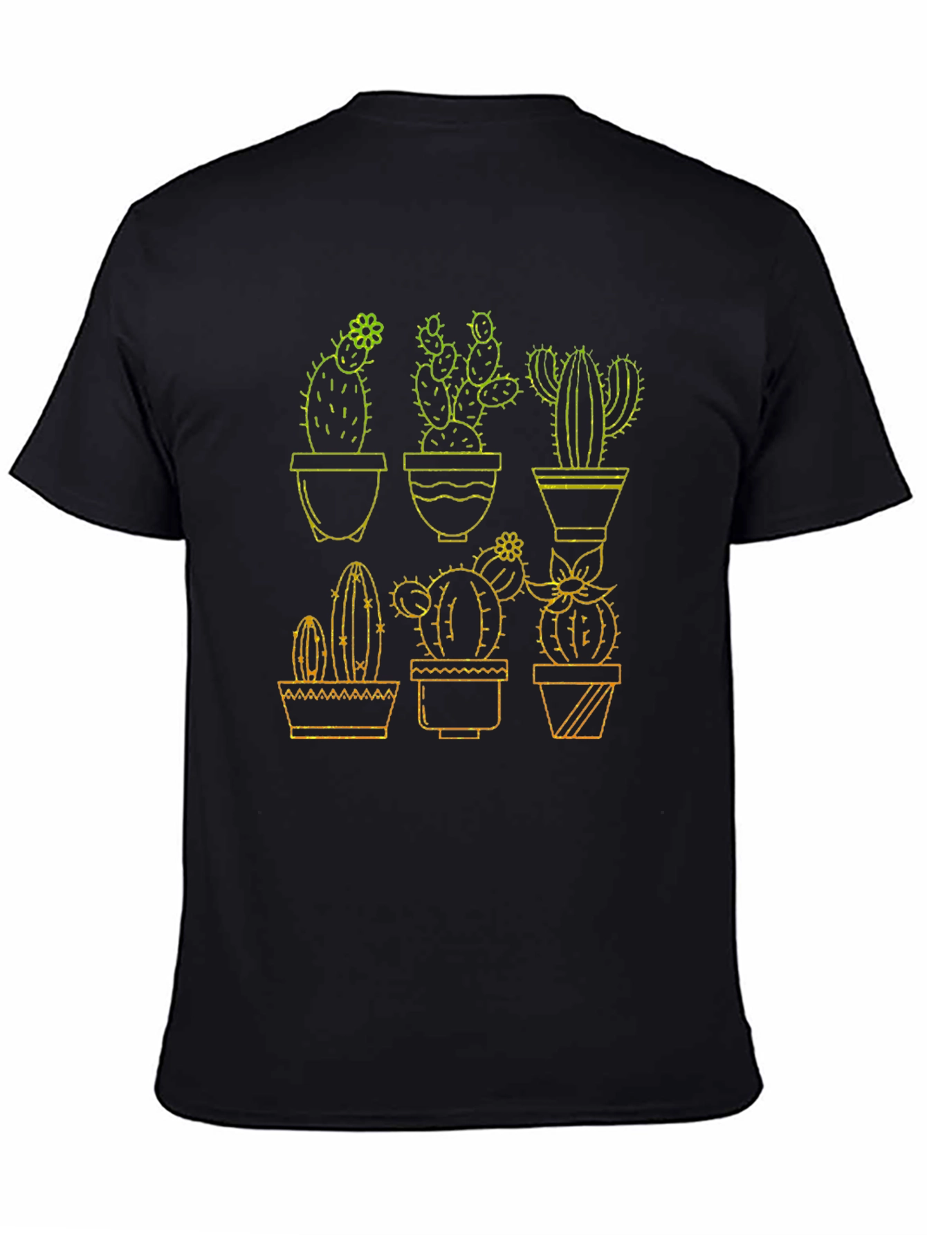 Black Cactus Graphic Tee - Black Cotton T-Shirt view 4