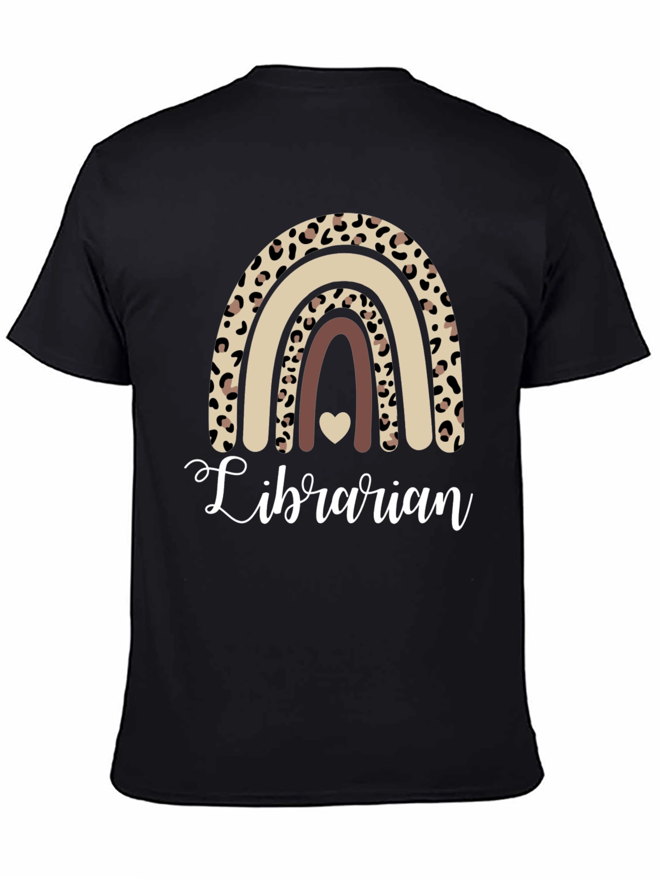 Black Librarian Leopard Rainbow T-Shirt view 4